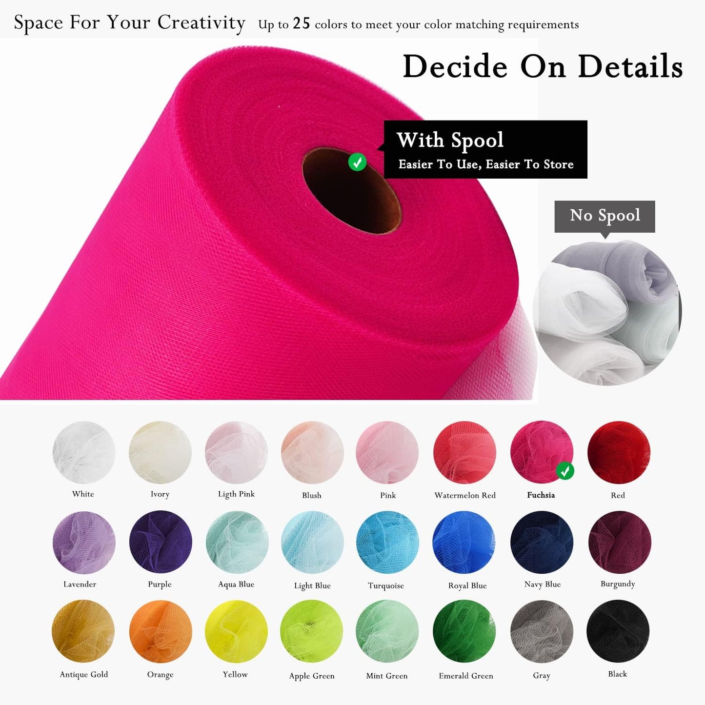 Fuchsia Tulle Fabric Rolls 54 Inch by 40 Yards Tulle Bolt Spool for Wedding Decorations DIY Tutu Baby Shower Table Skirt Ceiling Decor Birthday Party Craft Supplies