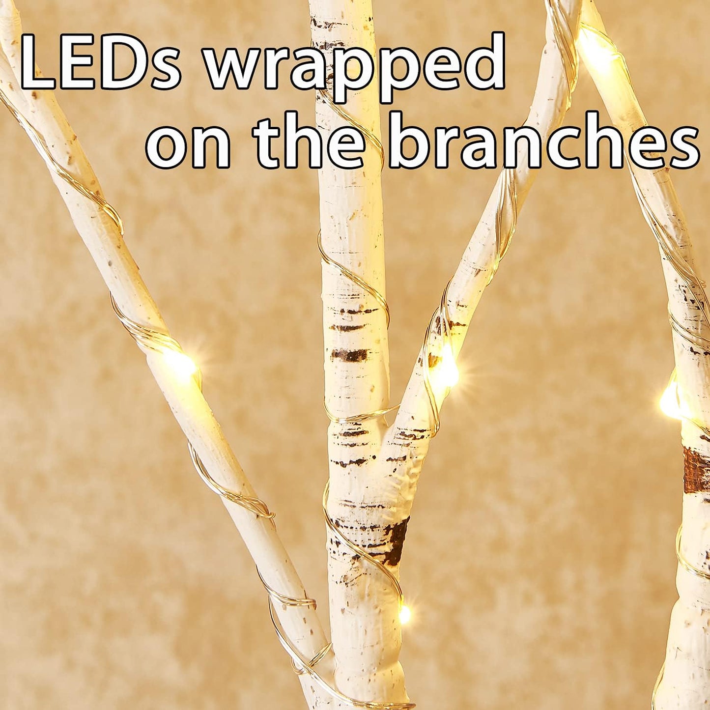 Fudios Birch Branch Lights with Timer for vase 100 LED Lighted Willow Twig 32IN Tall Battery Operated Home Party Indoor Outdoor use