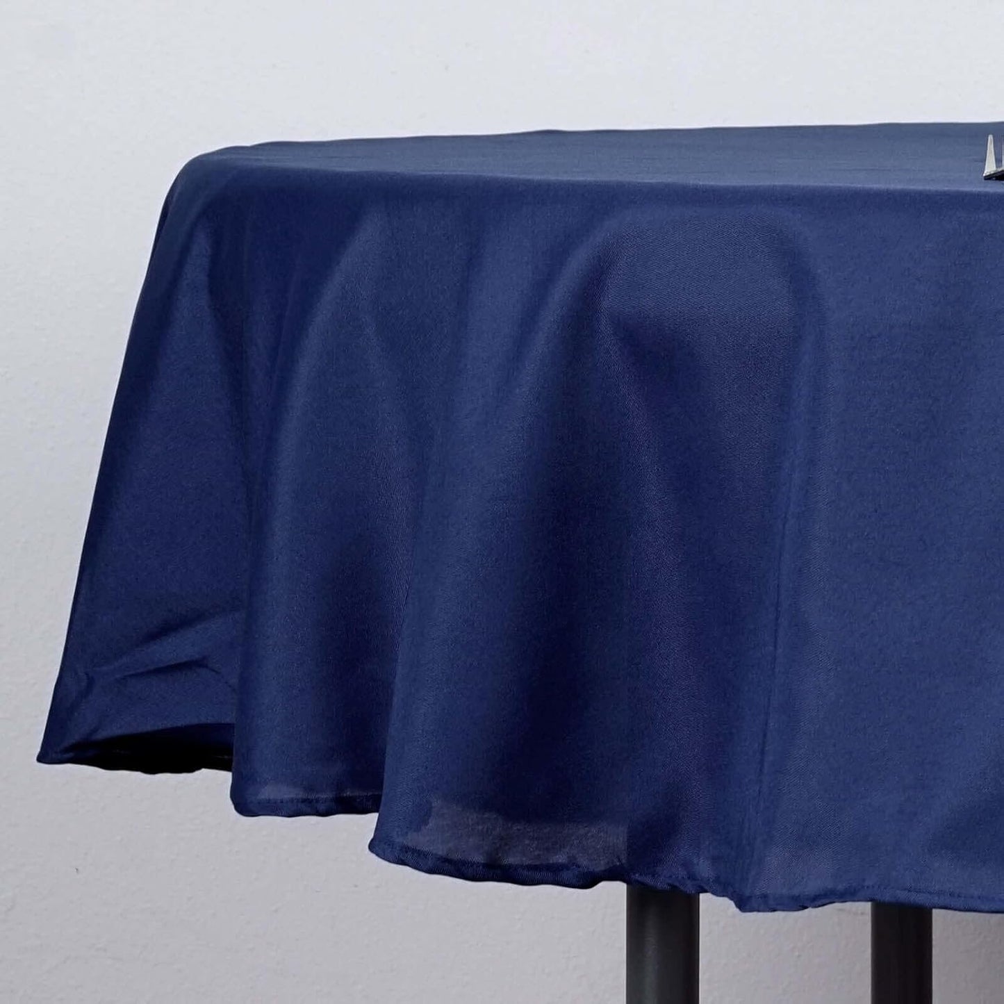 Efavormart Round Tablecloth, 90 Inch Stain & Wrinkle Resistant Washable Table Cloth, Decorative Polyester Fabric Table Cover for Banquet, Wedding, Dining- Navy Blue