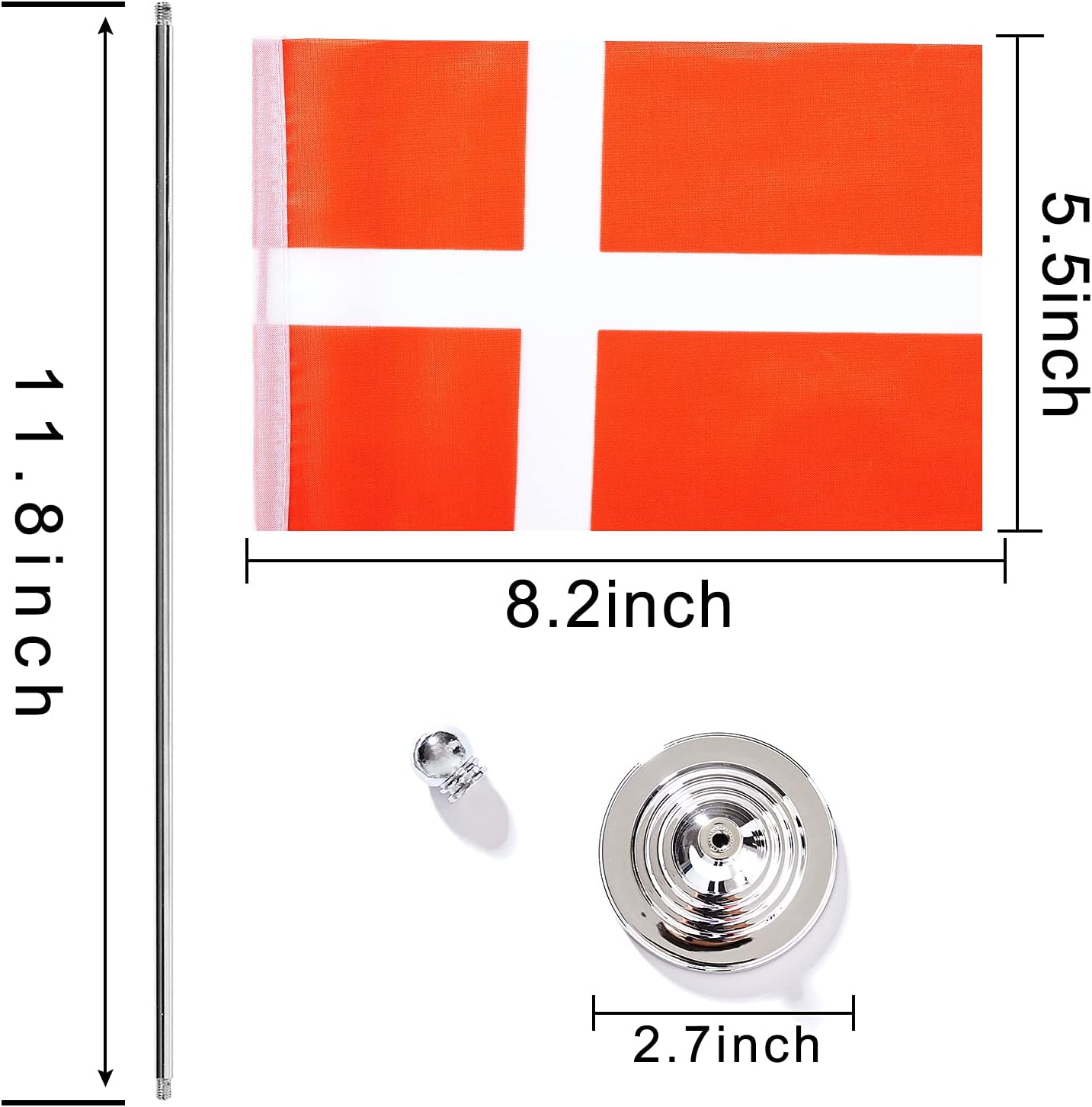 ZXvZYT 2 Pack Denmark flag Danish Table Flag Small Mini Danish Desk Flags With Stand Base,International Festival Events Celebration Decorate,Home office Decorations