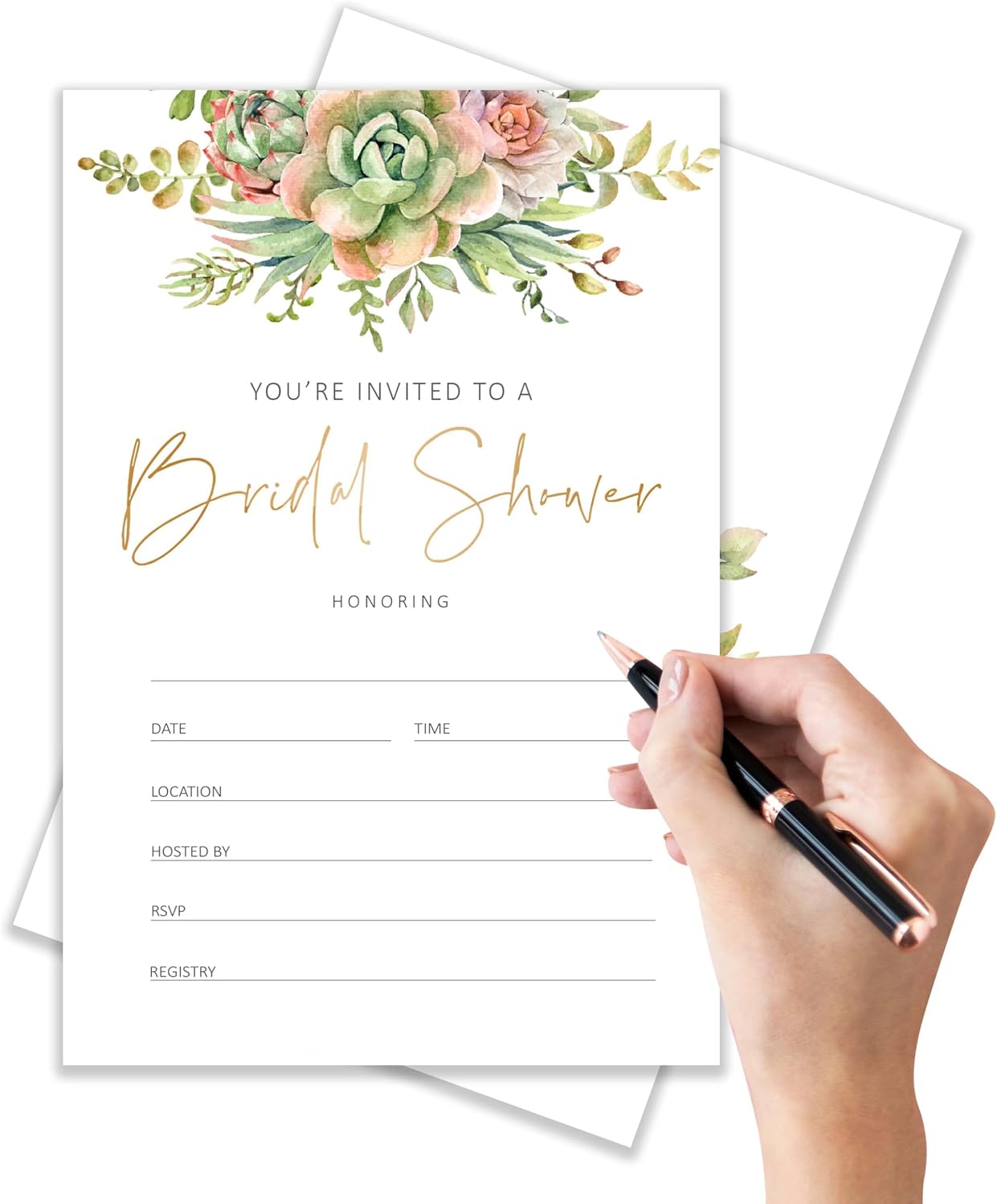 Floral Bridal Shower Invitation Cards with Envelopes Pack of 20 (4"x6") - Bridal Shower Invitations.(163)
