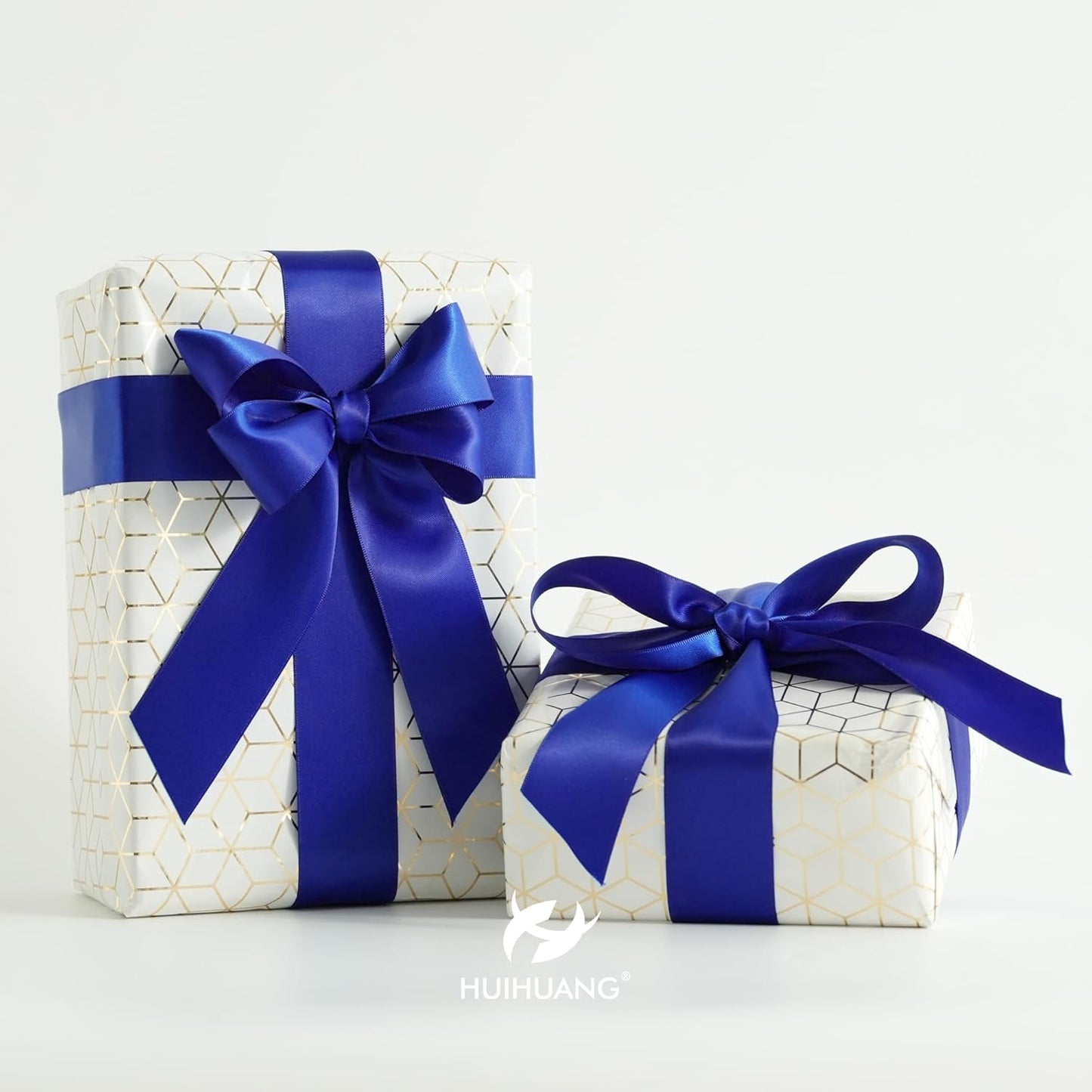 HUIHUANG Royal Blue Satin Ribbon 1-1/2 inch x 50 Yards Cobalt Double-Faced Satin Ribbon for Gift Wrapping, Bows, Flower Bouquet, Crafts, Holiday Decor, Christmas Tree, Graduation, Birthday Party