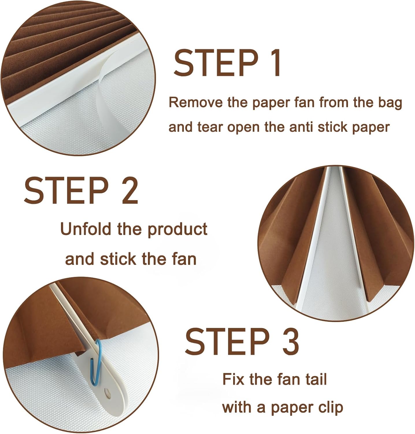 Brown Party Decorations,Brown Wedding Decorations for Party Events Accessories,Brown Birthday Decorations,Boho Party Decoration,Fall Decorations 16in Hanging Paper Fans 30 Color DIY Set(Brown)