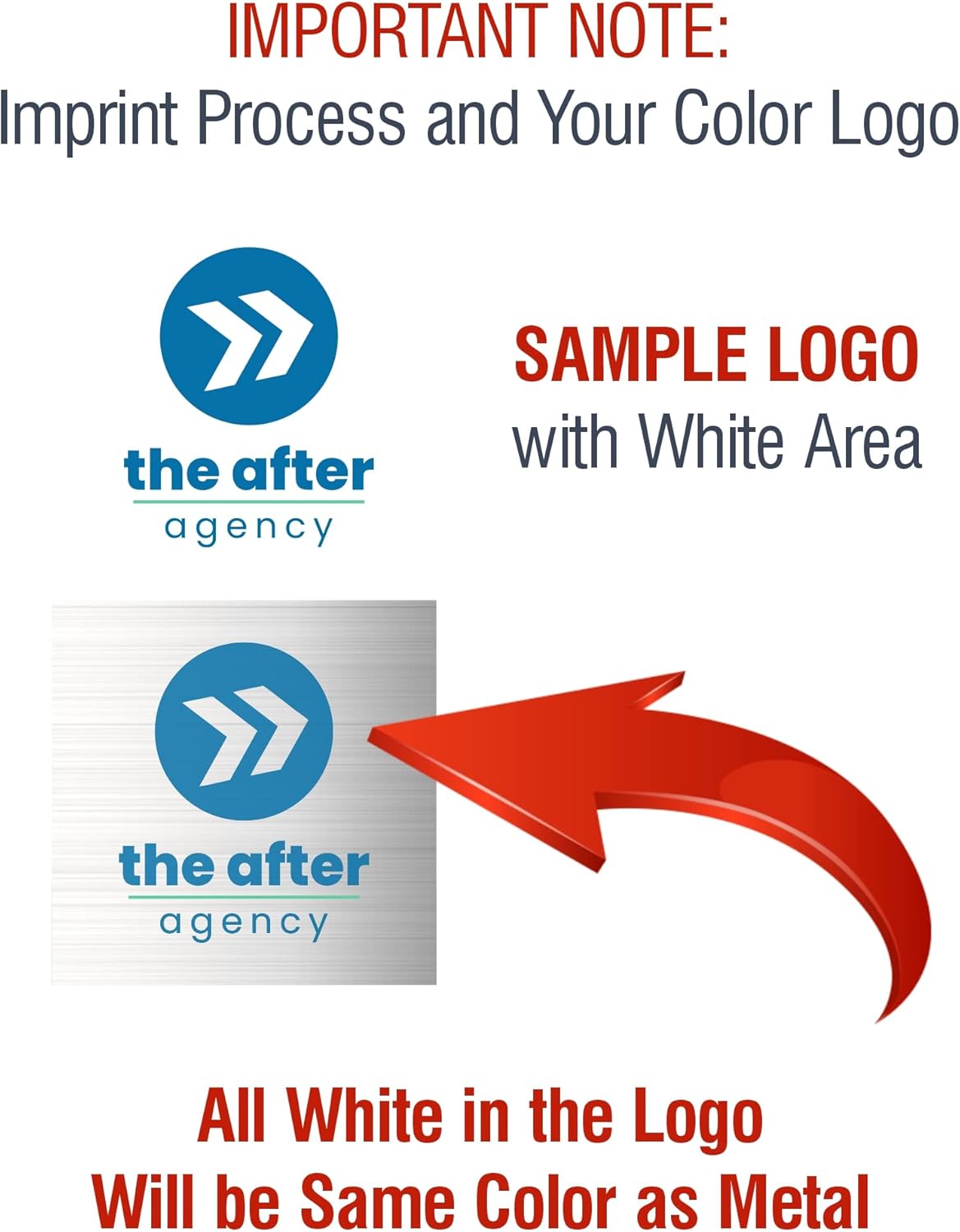 Custom Name Tag with Logo - Personalized Name Badge with Magnet Backing - Choose Your Size and Color (Silver Metal 3"x1.5" - Logo on Top)