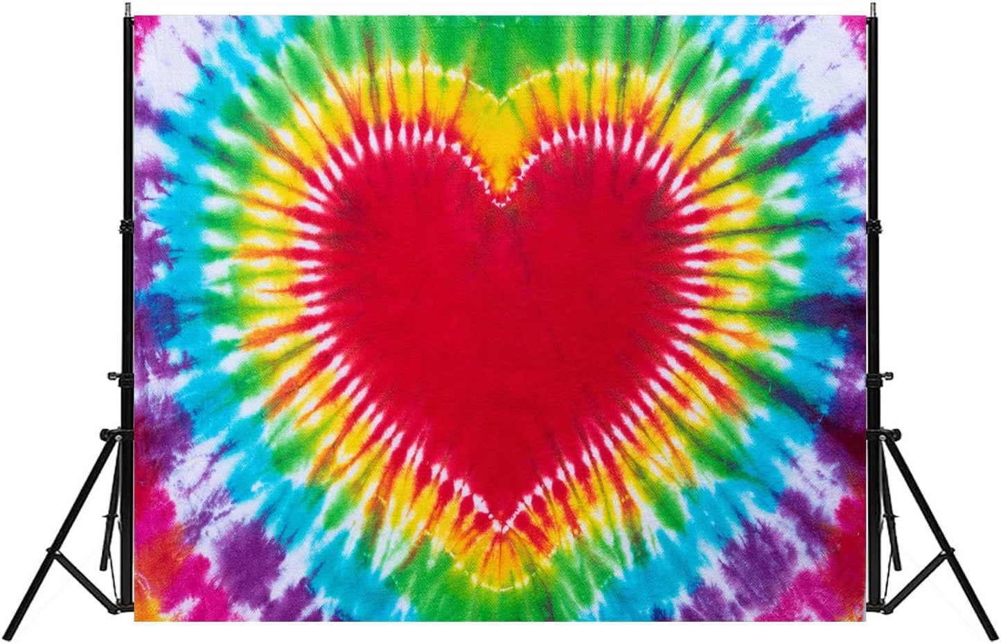Hippie Backdrop 10x8ft 60s 70s Backgrounds Tie Dye Theme Party Decorations Hippie Supplies Photo Booth Props