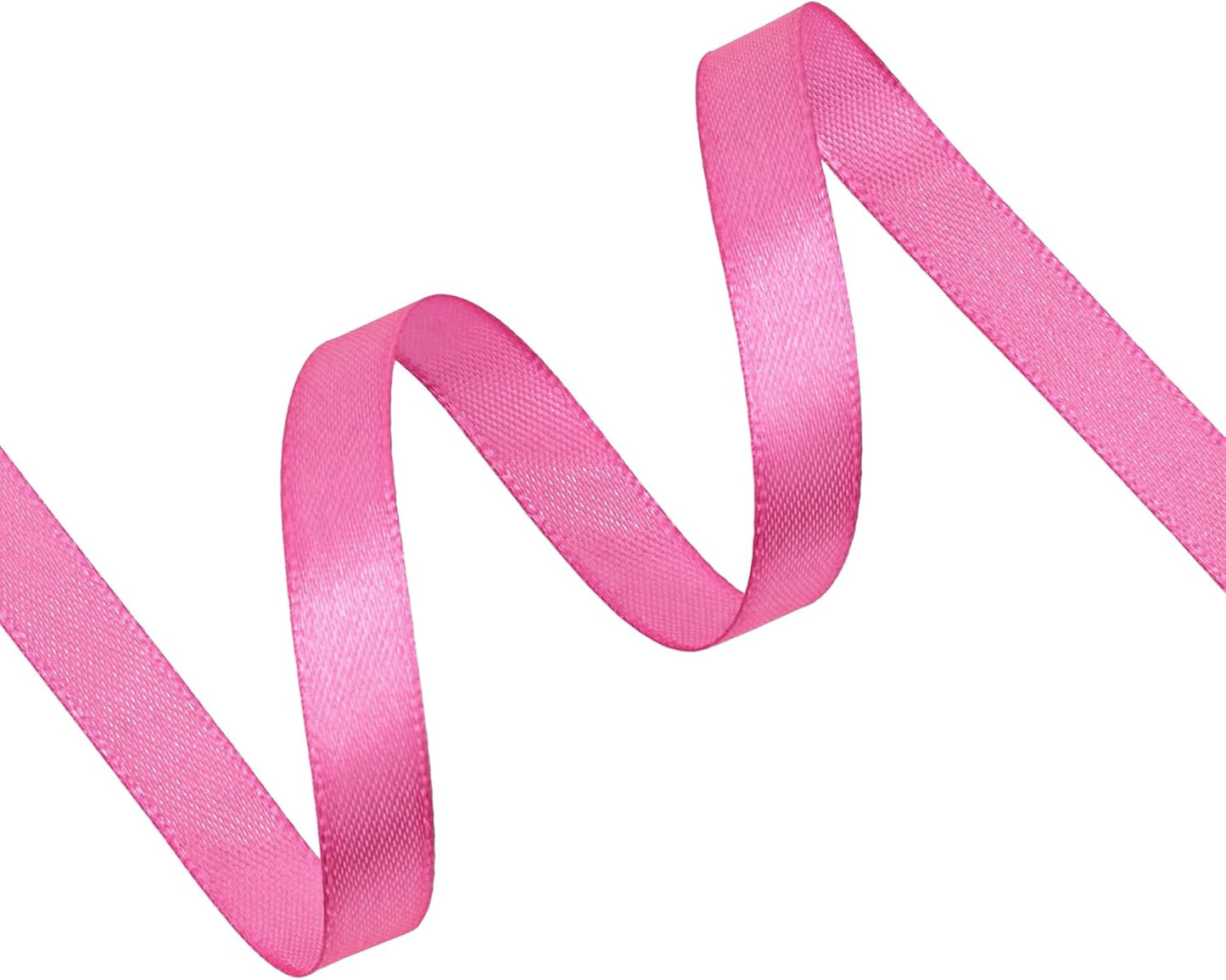 Hot Pink Satin Ribbon 3/8 inch X Continuous 25 Yards, Single Face Polyester Ribbon Perfect for Gift Wrapping, Flower Bouquet, Wedding Decor, Crafts, Bow Making, Sewing and More