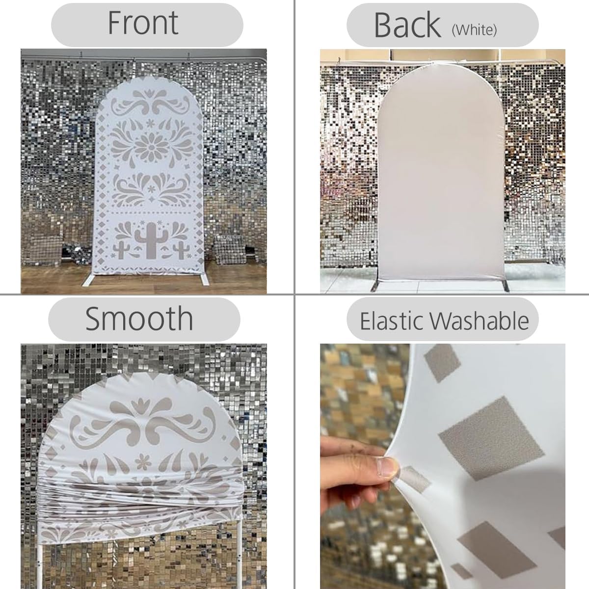 Mexico Theme Arch Stand Covers Fiesta Wedding Party Elastic Fabric Background Birthday Baptismx Baby Shower Decor Props (67x150cm(2.2x5ft),G-3742)