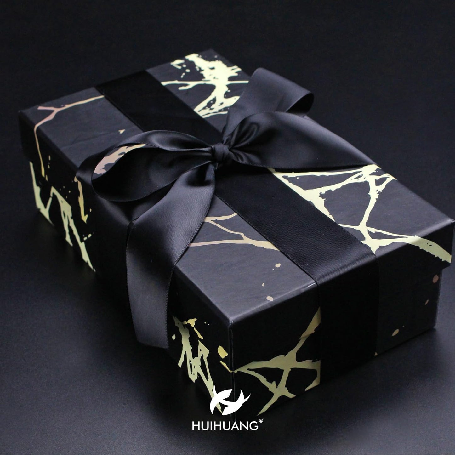 HUIHUANG 1-1/2 inch Double Face Satin Ribbon, Polyester Satin Black Ribbon 50 Yards Per Roll for Gift Wrapping Bows Making Floral Bouquet Wedding Decor Baby Shower Party Favor and Craft Supplies