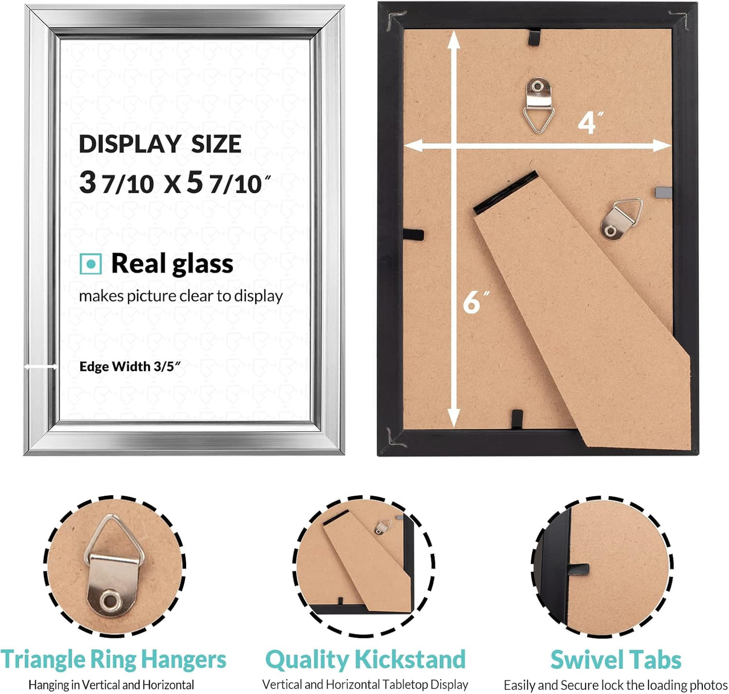 LaVie Home 4x6 Picture Frames (12 Pack, Silver) Simple Designed Photo Frame with High Definition Glass for Wall Mount & Table Top Display, Set of 12 Classic Collection