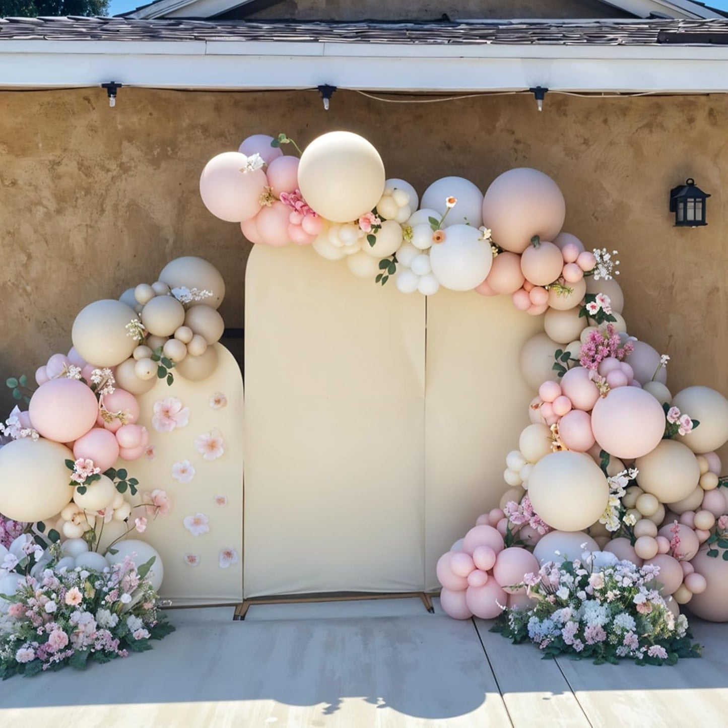 Boho Dusty Pink Balloons, 12 Inch Pastel Light Pink and White Sand Ivory Nude Beige Neutral Balloons for Girls Baby Shower Decorations Birthday Boho Wedding Bridal Engagement Party Backdrop