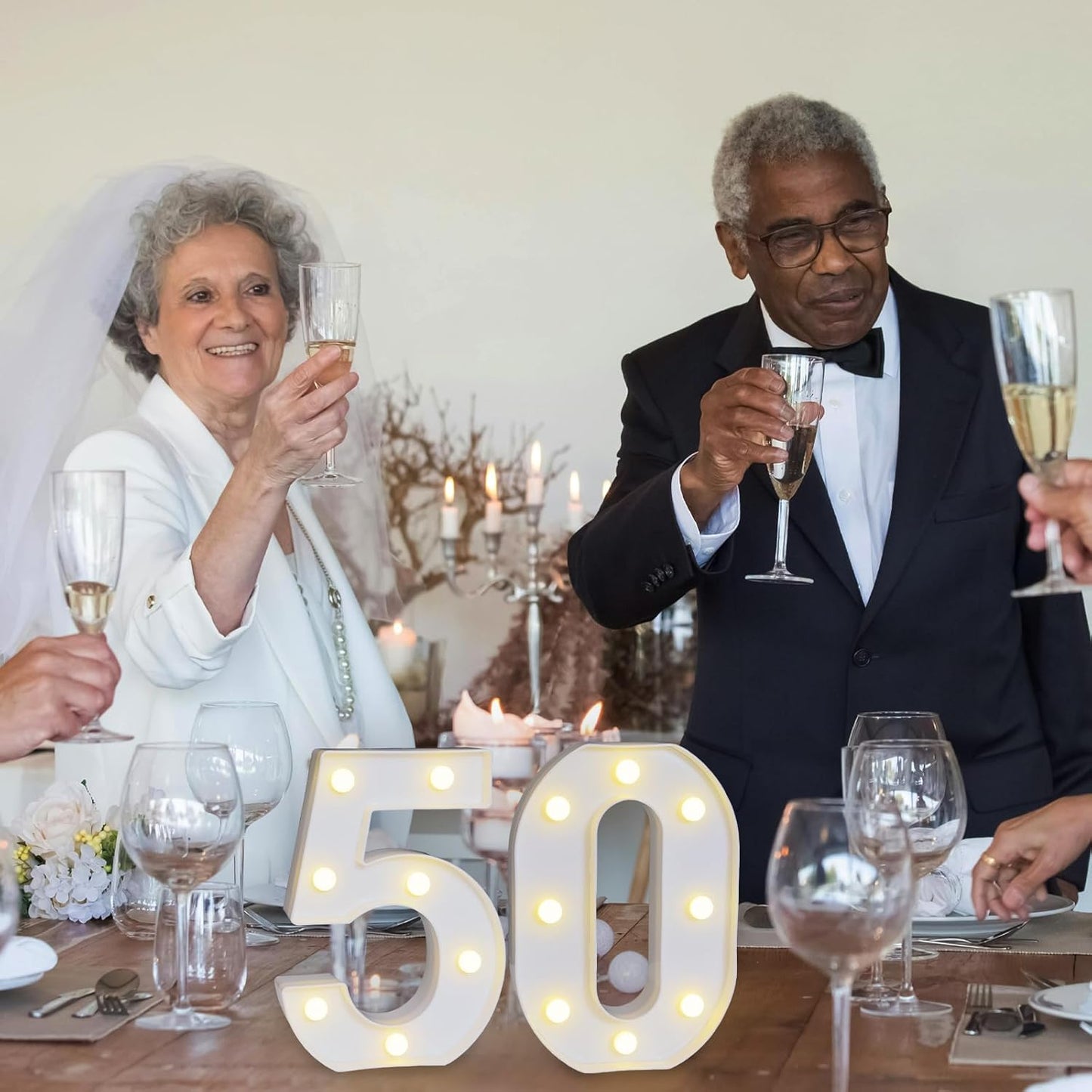 Pooqla 50th Birthday Decorations for Women Men, Light Up Numbers 50 for Party Table Backdrop Wall Decors, 50th Birthday Gift for Her Him, Marquee Number for Wedding Anniversary Decorations