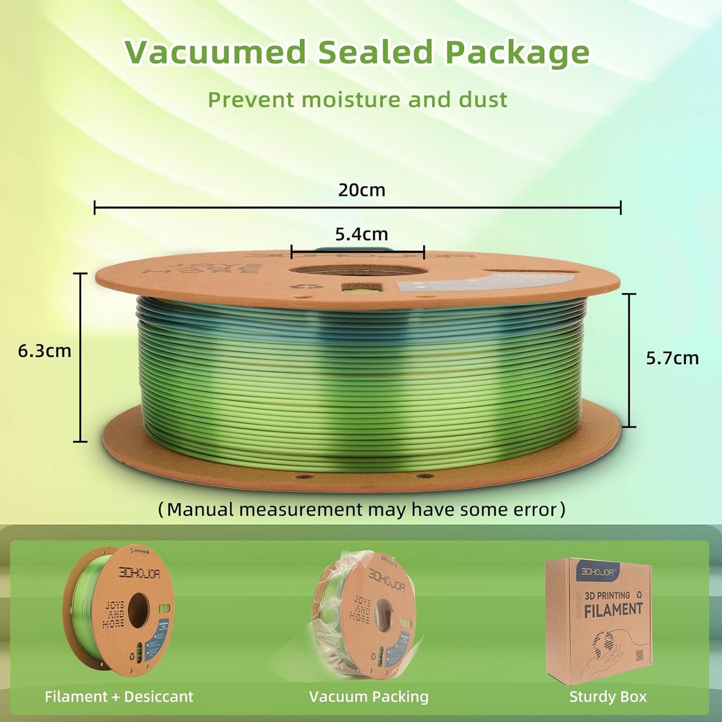 Silk PLA 3D Printer Filament 1.75mm Silk Shiny Fast Gradient Color Change Rainbow Multicolor PLA Filament 1kg (2.2lbs) /Spool for FDM 3D Printers-Ivy