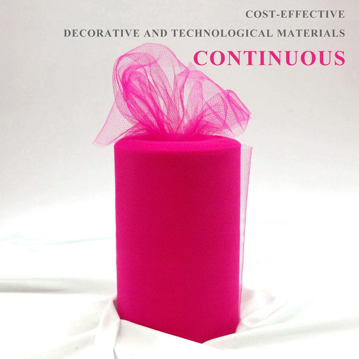 Fuchsia Tulle Fabric Roll 6 Inch X 300 FT (100 Yards) Matte Tulle Ribbon Netting Mesh Spool for DIY Tutu Skirt Wedding Bow Gift Wrapping Baby Shower Christmas Party Halloween Decorations