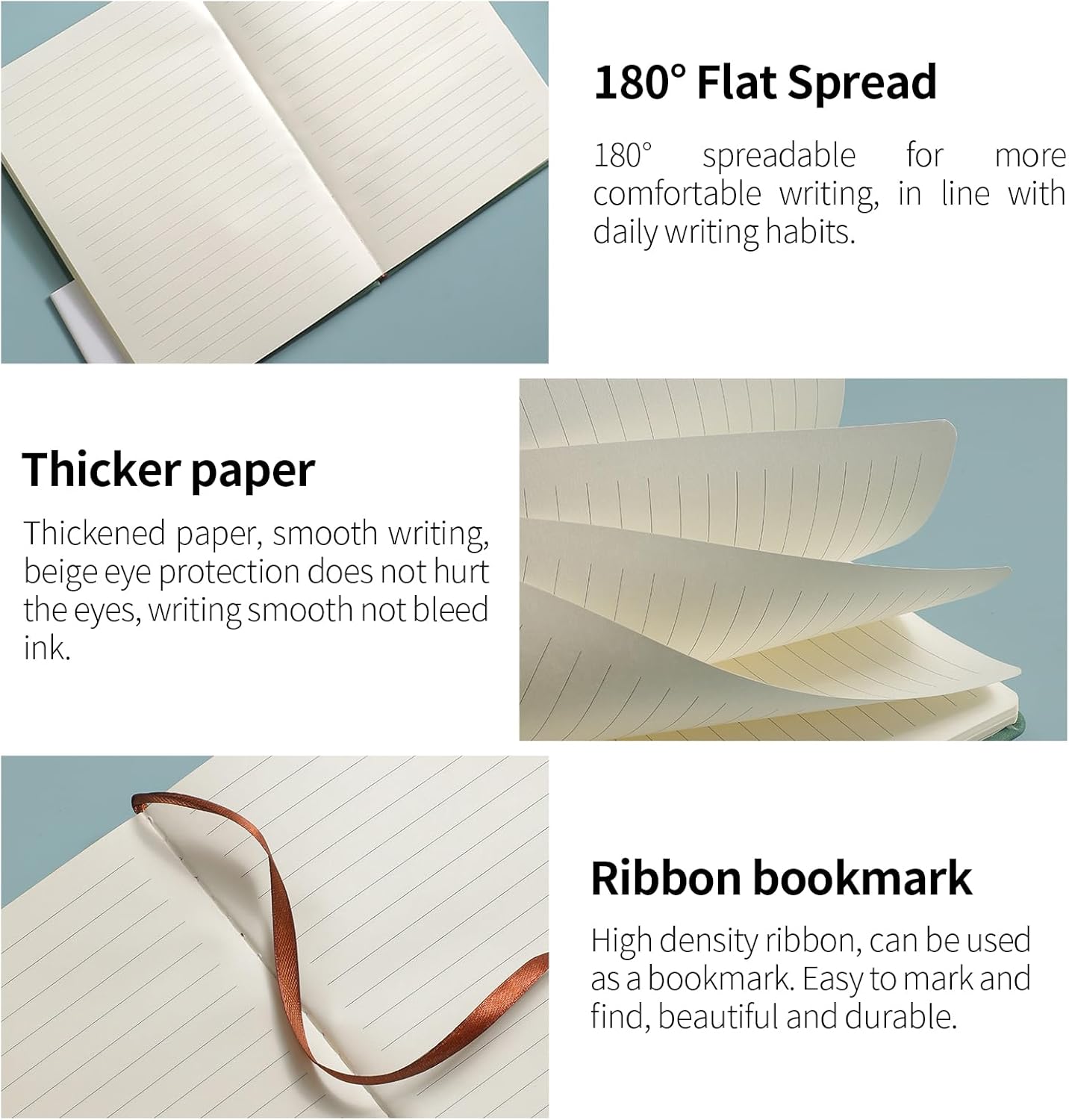 Custom Notebook Personalized Journal Notebook PU Leather A5 Can Customized with Logo/Text/Image- 192 Lined Pages 8.3 x 5.9 Inch, Pen Loop, Elastic Band, Blue Hardcover