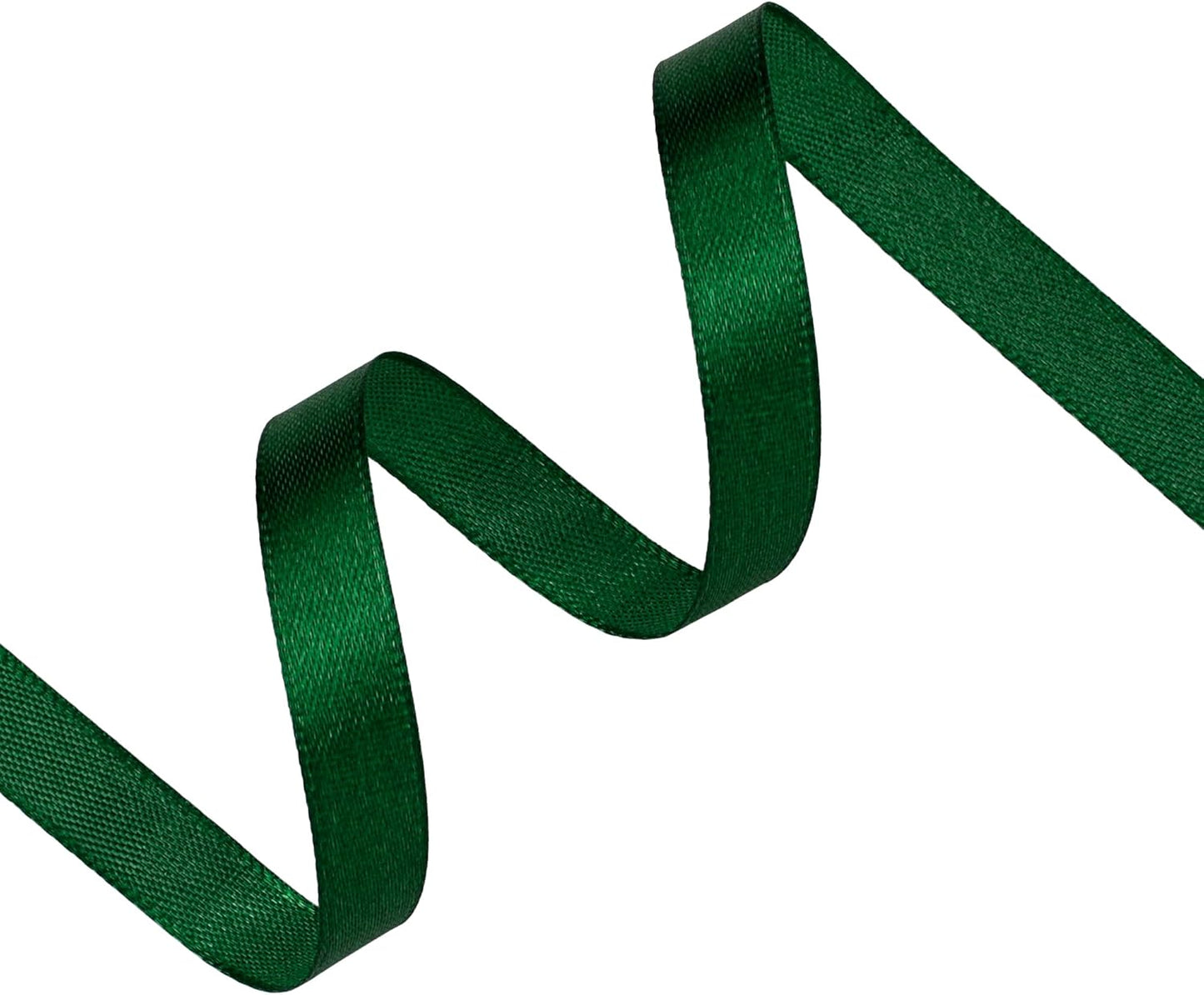 Green Satin Ribbon 3/8 inch X Continuous 25 Yards, Single Face Polyester Ribbon Perfect for Gift Wrapping, Flower Bouquet, Wedding Decor, Crafts, Bow Making, Sewing and More
