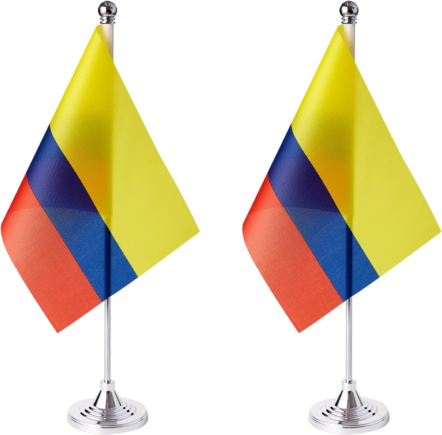 ZXvZYT 2 Pack Colombia flag Colombian Table Flag Small Mini Colombian Desk Flags With Stand Base,International Festival Events Celebration Decorate,Home office Decorations