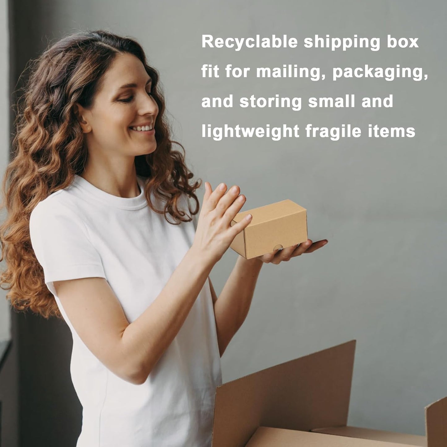 MEBRUDY 4.6x2.2x2.2 Inches Small Shipping Boxes Pack of 50, Corrugated Cardboard Box for Mailer Mailing Packing