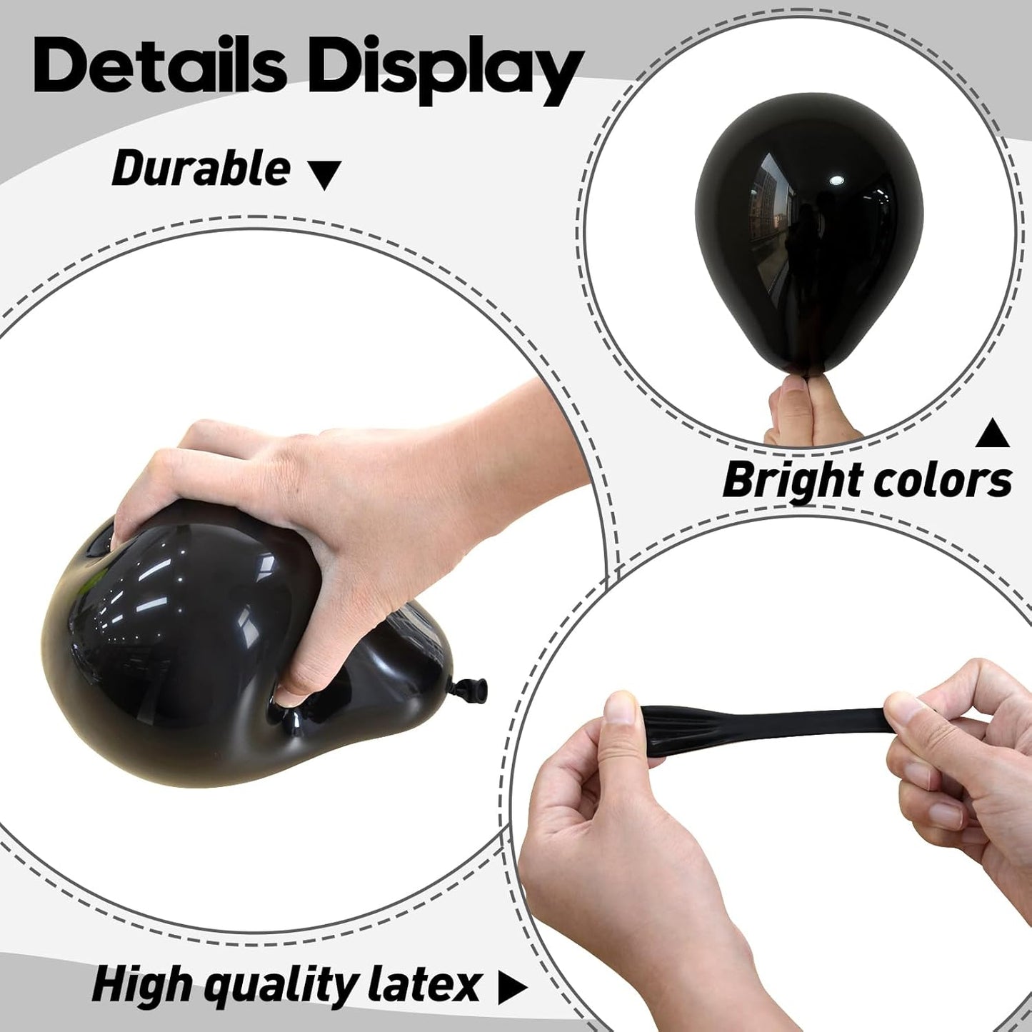 125 pcs Black Latex 5 Inch Balloons, Small Balloons for Balloon Garland or Balloon Arch as Party Decorations, Birthday Decorations, Anniversary Party Decor