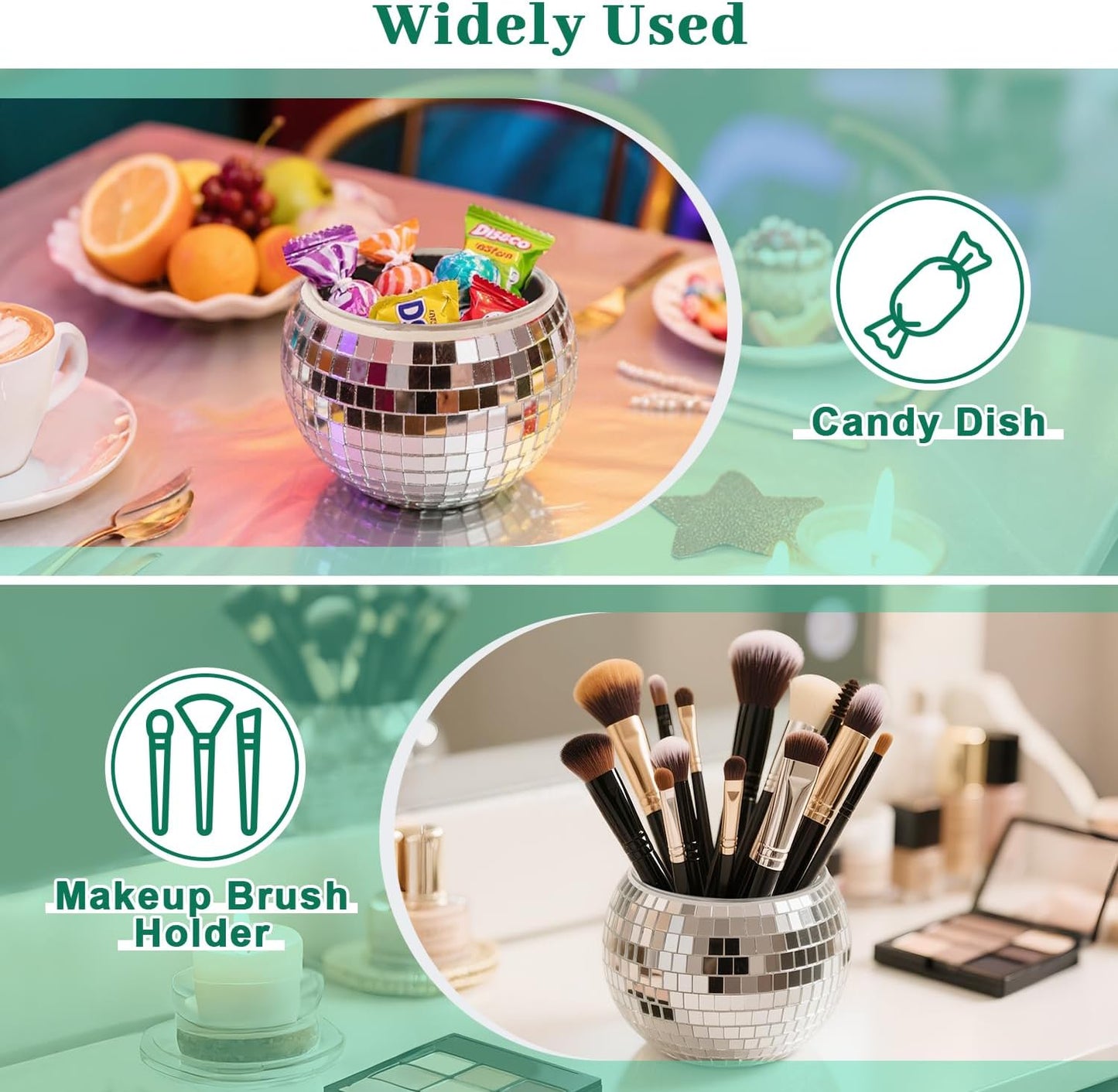 Luditek 6 Pcs Disco Ball Vases, Table Centerpieces for Wedding Birthday Christmas Party, Disco Ball Decor for Home Mirror Glass Vase Silver Ornaments Unique Gifts for Flower Plant Lover