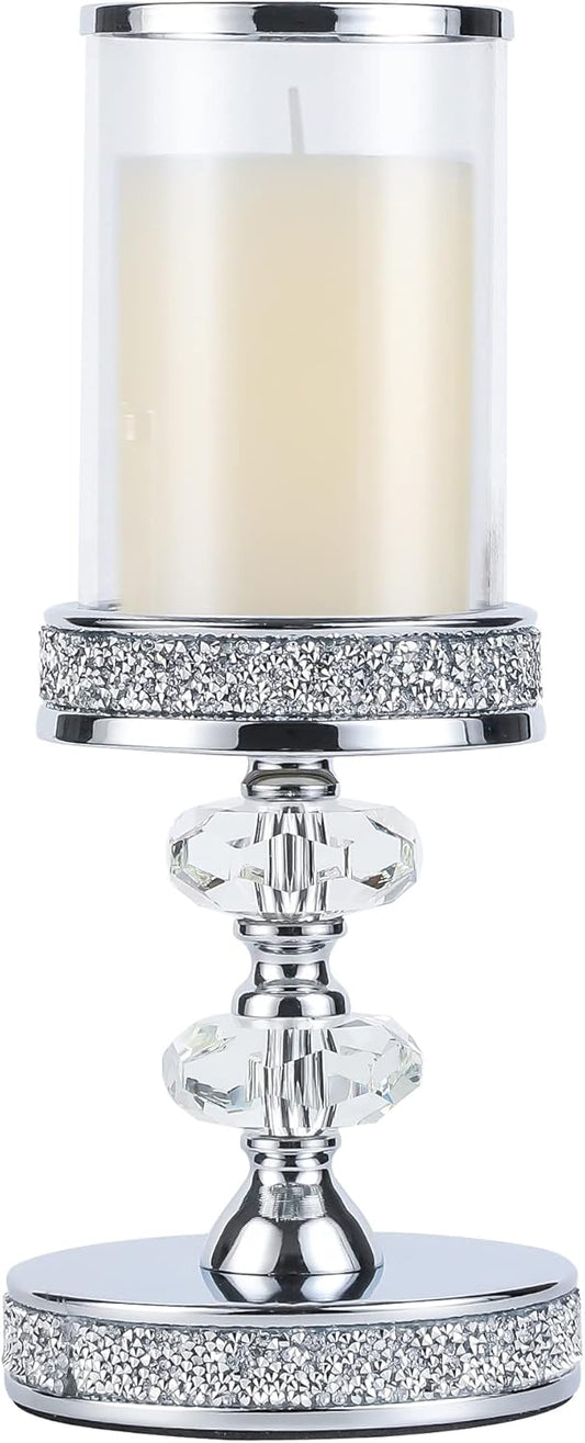 Pillar Candle Holders, Candle Holders for Pillar Candle, Crystal Candlesticks Holder for Home Decor, Wedding, Events, Coffee Dining Table CH048MD