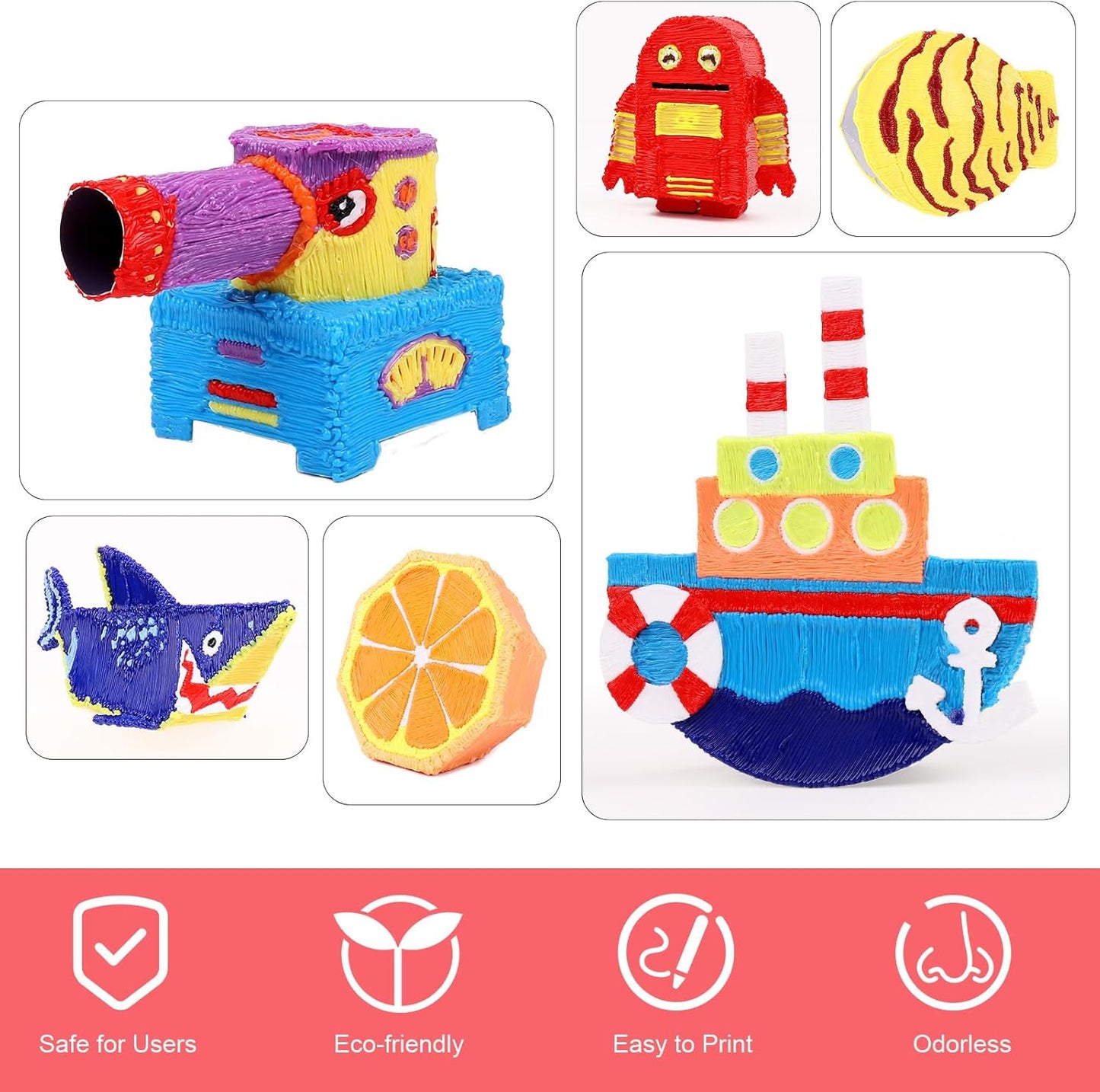 FIROS 3D Pen Filament Refills, 18 Colors 3D Pen PLA Filament, Each Color 10 Feet, Total 180 feet 3D Printing Pen PLA Filament, Compatible with SCRIB3D MYNT3D 3D Pen, Not Suitable for 3Doodler