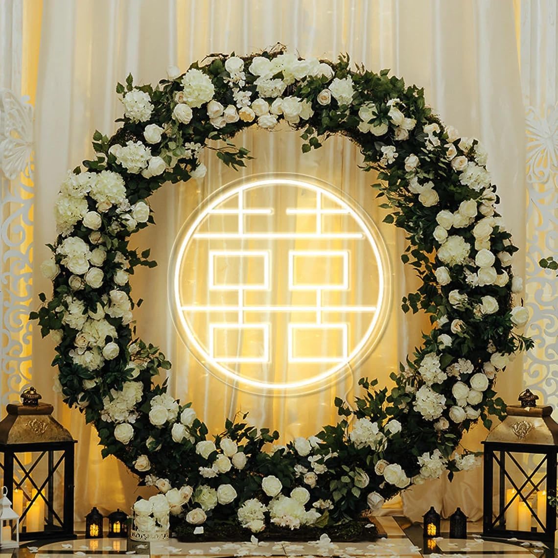 Chinese Wedding Neon Sign | Custom LED Neon Wedding Party Decor | Double Happiness Neon Sign | Engagement Party Neon | Home and Bedroom Decor