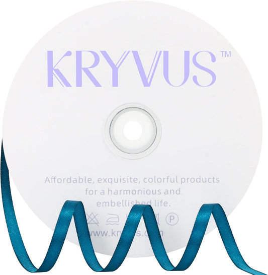 Turquoise Satin Ribbon 1/4 inch X Continuous 100 Yards, Single Face Polyester Ribbon Perfect for Gift Wrapping, Flower Bouquet, Wedding Decor, Crafts, Bow Making, Sewing and More