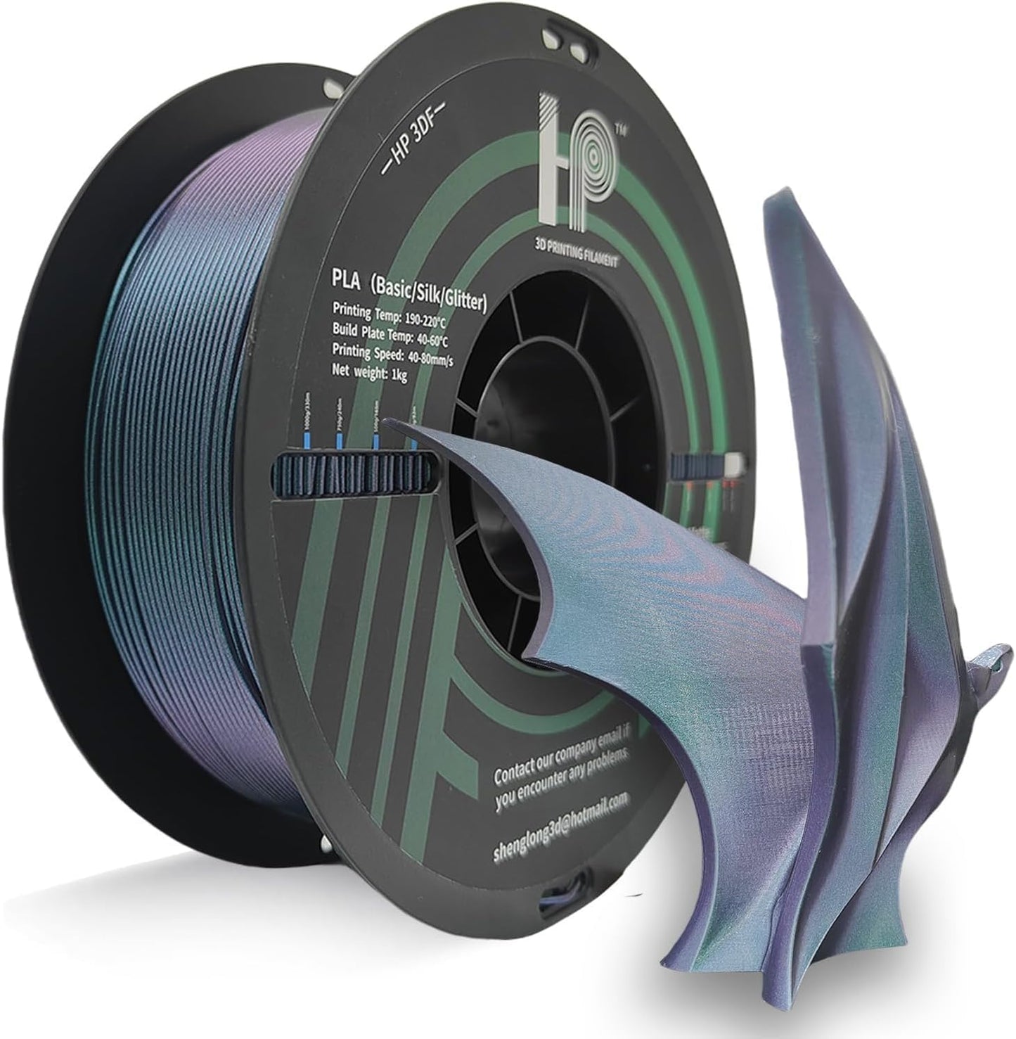 3D Printer Filament, Color Changeable PLA Filament 1.75mm, Changes Color with Light and Angle, Dimensional Accuracy+/-0.02mm, 1KG Spool (2.2 lbs), Fit Most FDM Printer(Shadow Green)