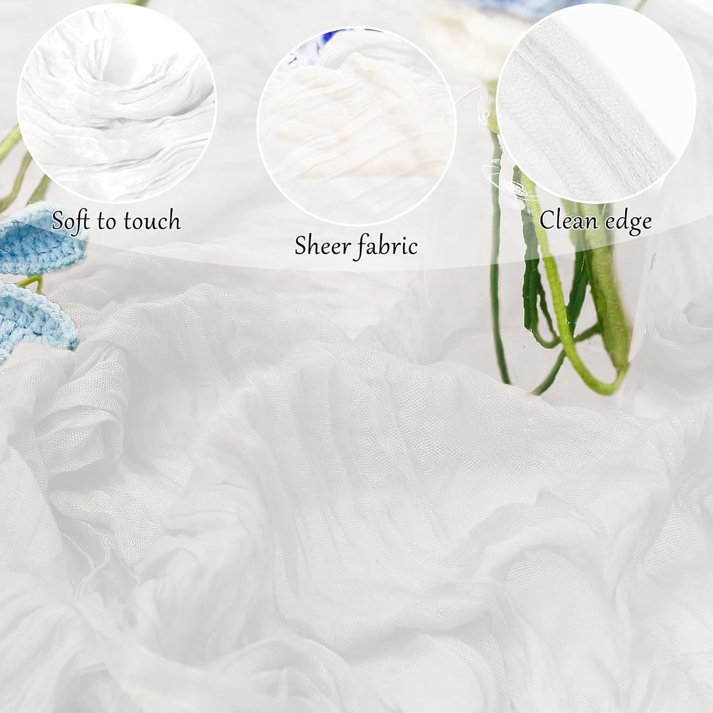 Cheesecloth Table Runner 10FT (35x120 Inch) - 10 Pack White Boho Gauze Fabric Cheese Cloth Table Runner Rustic Sheer Table Runners Cheesecloth for Wedding, Bridal Shower, Birthday Party Decor