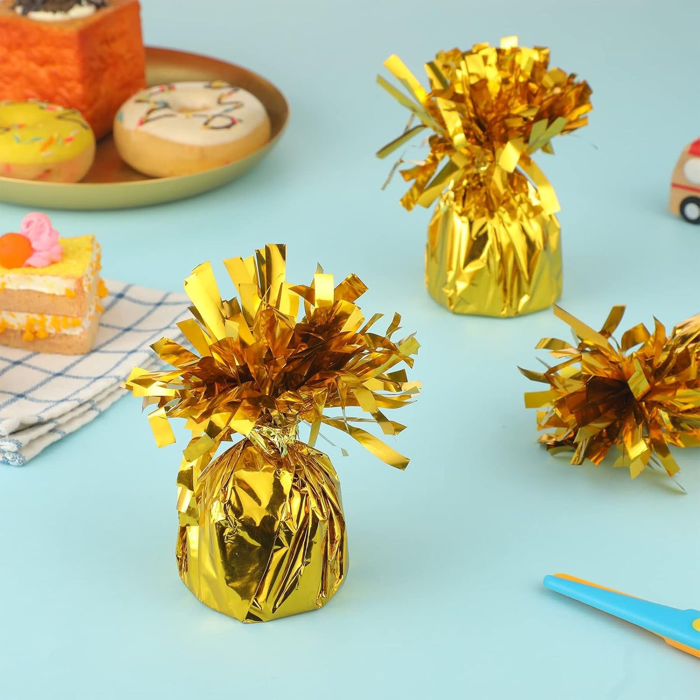 36 Pcs Metallic Balloon Weights Set Heavy Solid Metallic Anchor Balloon Holder Weights for Balloons Table Centerpiece DIY Decor for Birthday Party Favors Wedding 2.5 x 5 Inch(Gold)