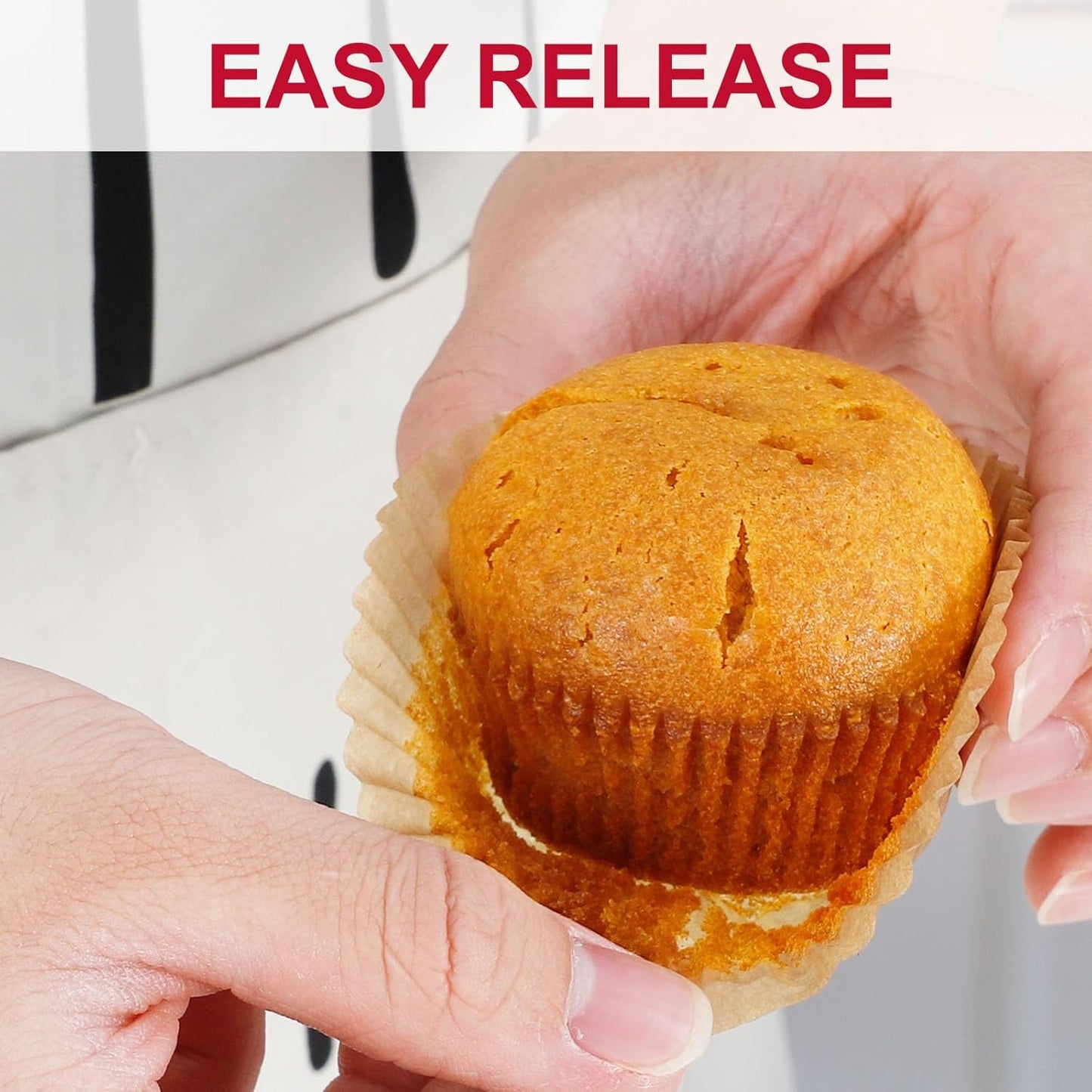 [300Pcs] Caperci Odorless Mini Cupcake Liners for Baking - Greaseproof Paper Muffin Baking Cups for Wedding Birthday Party Baby Shower Festivals (Natural)