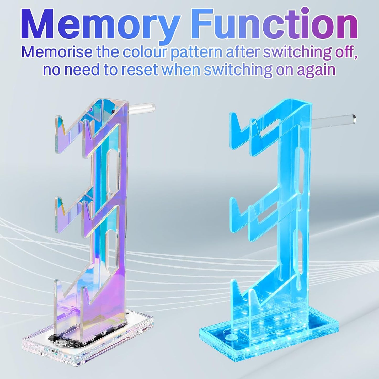 Game Controller Holder with Light Colorful Acrylic Headphones Stand with 3 Modes 7 Colors USB Charging Port for PS4, PS5, PC Universal Design (3 Tiers with Lights)