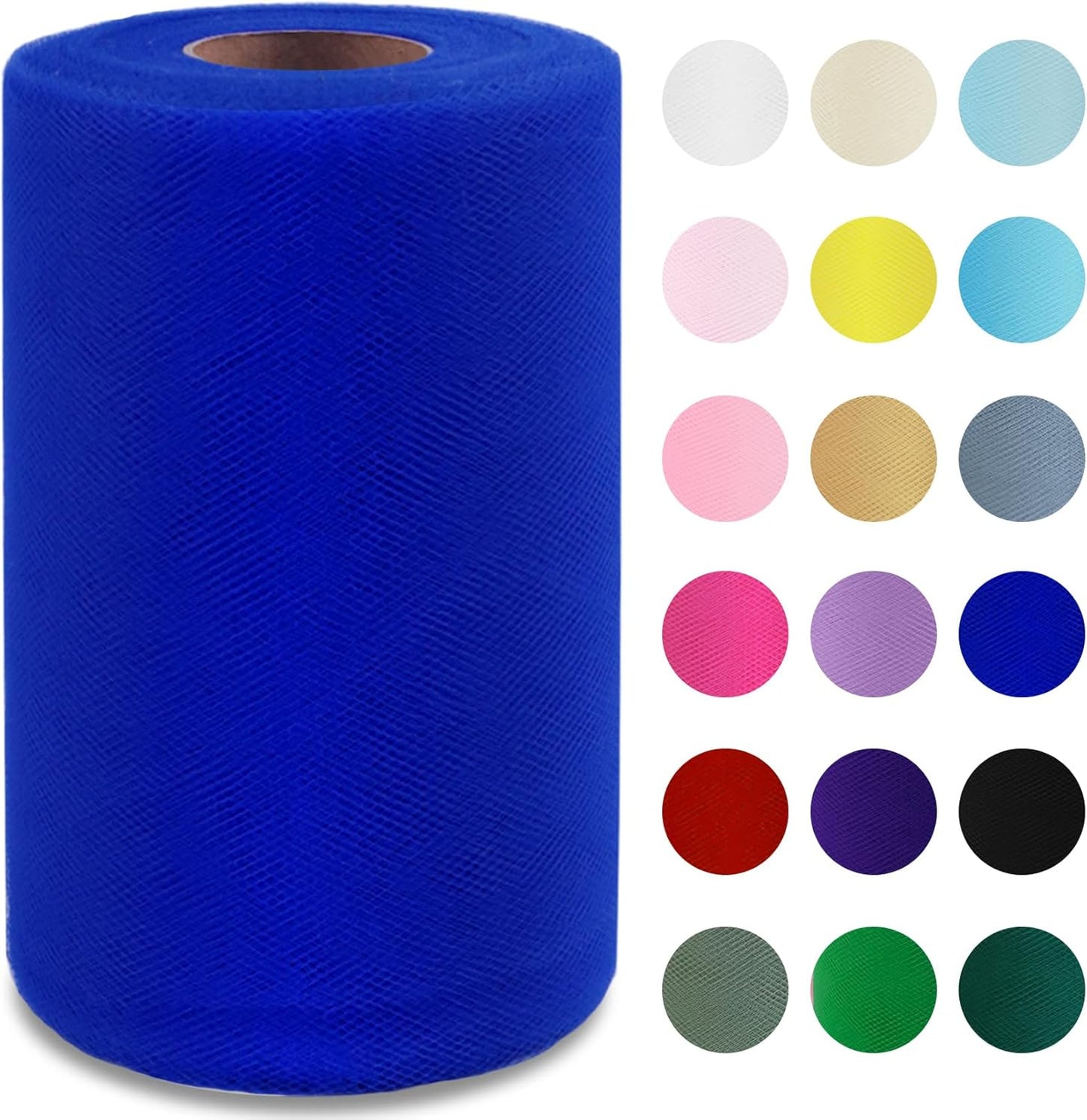 Royal Blue Tulle Fabric Roll 6" by 100 Yards (300 ft) Soft Tulle Spool for DIY Crafting Favor Supplies, Tutus, Wedding, Party Decorations, Gift Wrapping