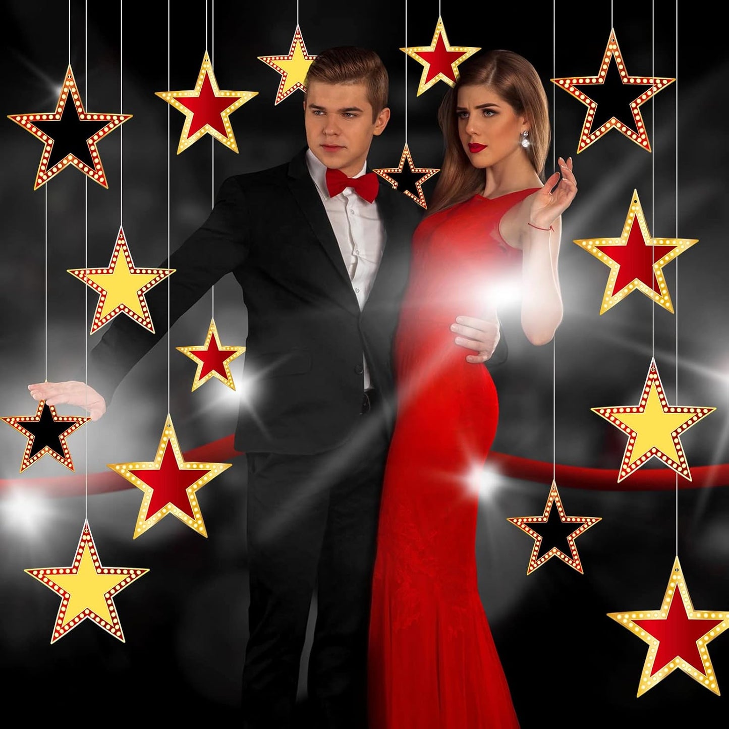 Geosar 150 Pcs Movie Star Cardboard Red Carpet Awards Night Cutouts Confetti Cutouts for Bulletin Board Movie Party Decoration Supply Wall (6 Inch)