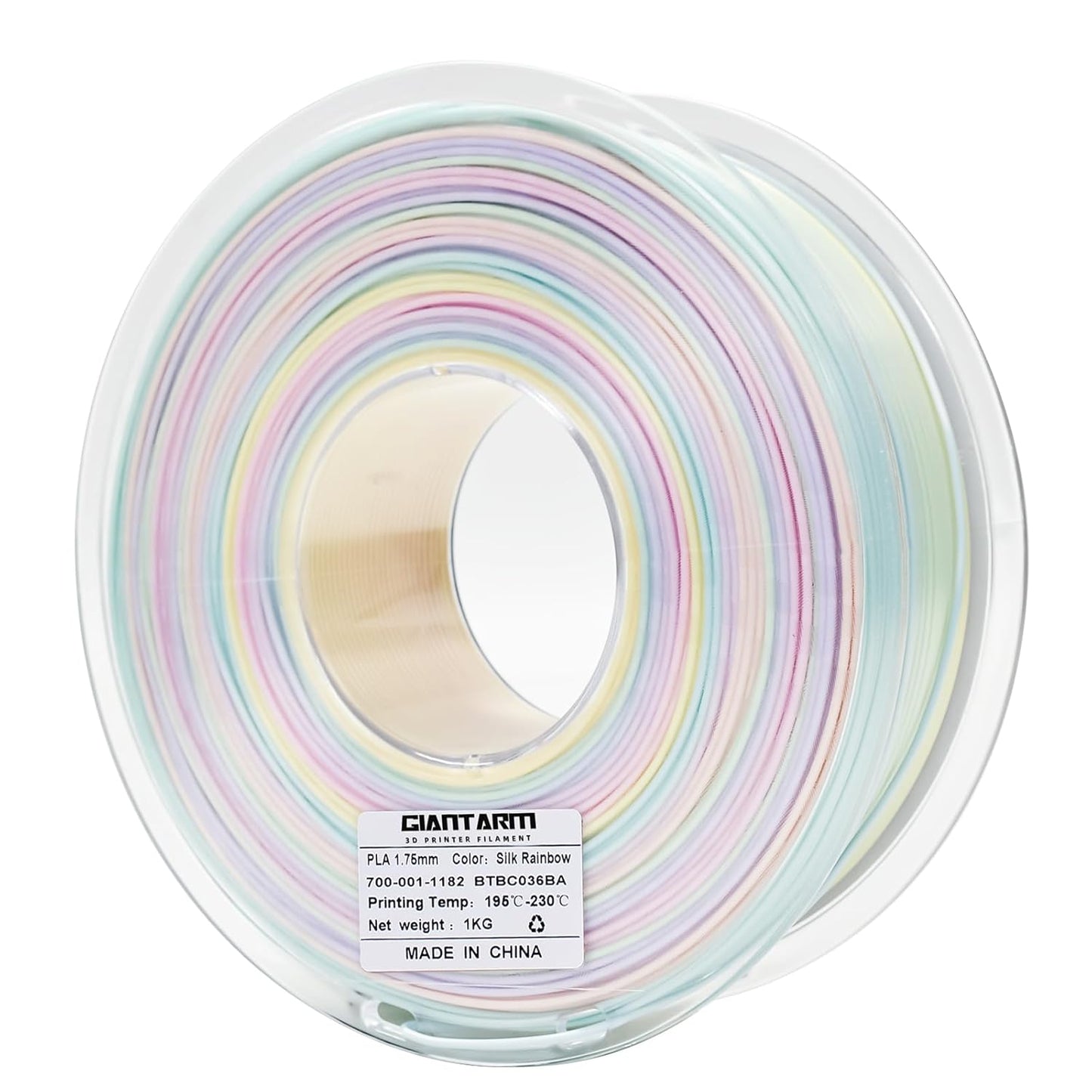 GIANTARM 3D Printer Filament Silk PLA,1.75mm Gradient Rainbow PLA Color Changing Filament with Vacuum Packaging,1kg (2.2lbs) Spool,Dimensional Accuracy +/- 0.02 mm