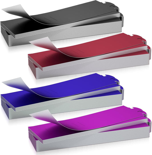 Polymer Material Reusable Napkin Band, Glue-Free Tear-Proof Water Resistant Oil-Proof Napkin Bands Set of 200(Assorted 4 Front Colors and Back White), 6 Adjustable Sizes Napkin Rings