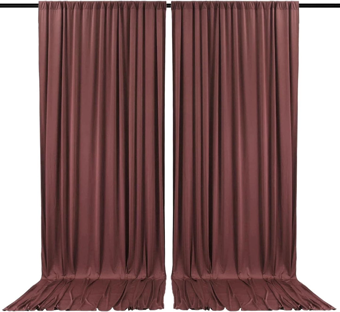 2 Panels Red Brown Backdrop Curtain, 10 x 7 Feet Background Curtains for Parties, Weddings, Baby Showers, Bachelorette Halloween, Christmas Birthday Party Photoshoot Backdrop Curtains Decorations