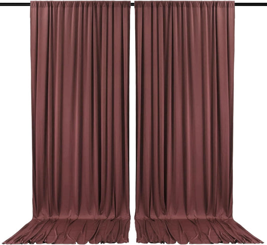 2 Panels Red Brown Backdrop Curtain, 10 x 7 Feet Background Curtains for Parties, Weddings, Baby Showers, Bachelorette Halloween, Christmas Birthday Party Photoshoot Backdrop Curtains Decorations