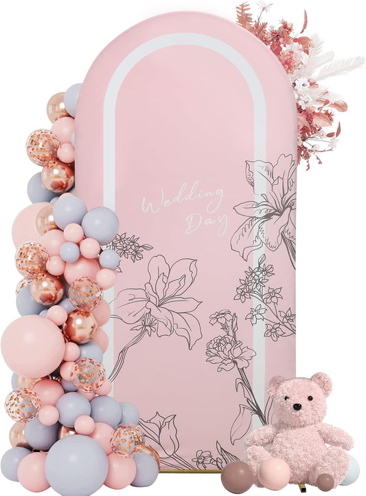 Wedding Arch Cover 7.2FT Spandex Arch Backdrop Cover Stretchy Backdrop for Wedding Birthday Party Decoration Baby Shower