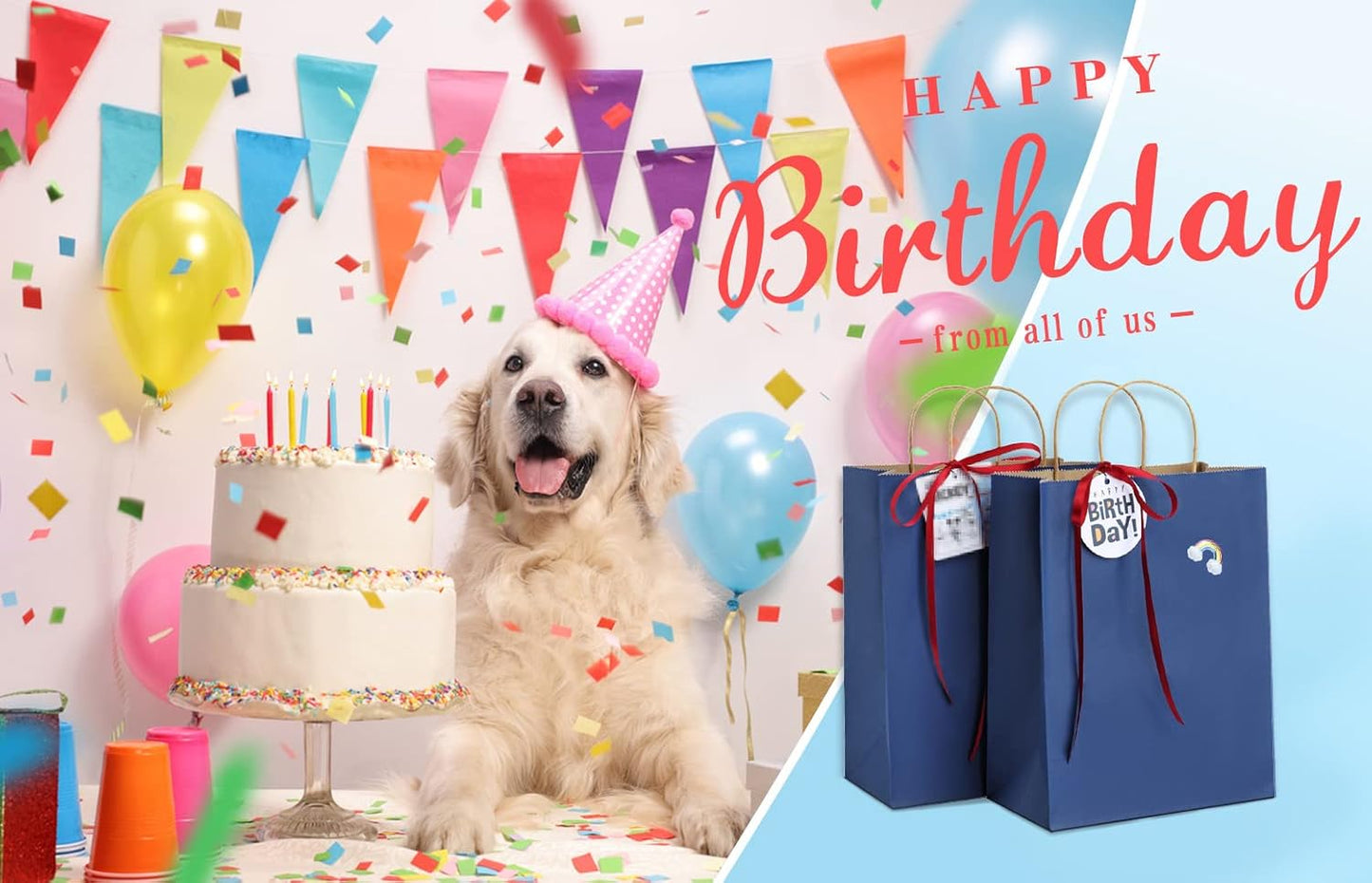 BagDream 50Pcs Gift Bags 8x4.25x10.5 Kraft Paper Gift Bags with Handles Bulk for Shopping, Wedding, Party Favor, Merchandise, Retail, Navy Blue Paper Grocery Sacks