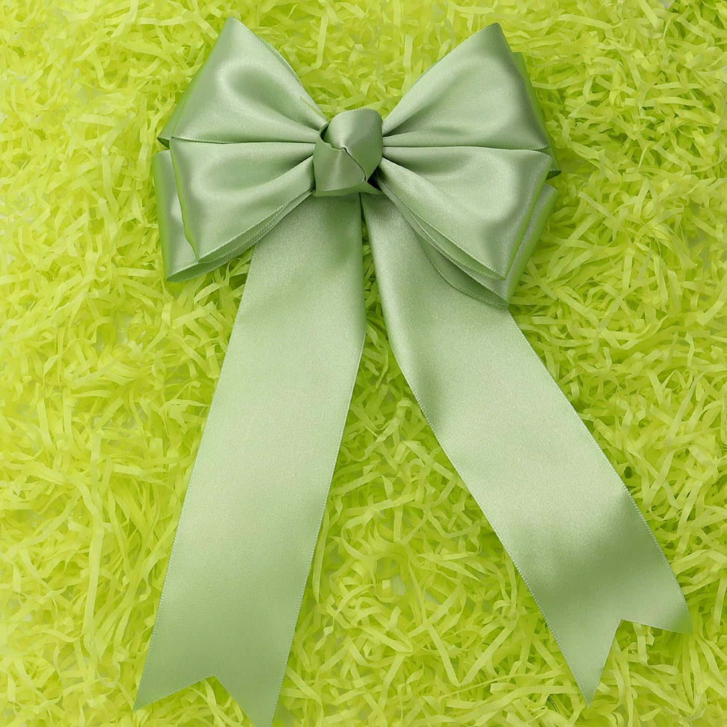 Pale Green Solid Satin Ribbon 2 Inch 25 Yards Solid Polyester Fabric Ribbon for Gift Wrapping Wedding Christmas Baby Shower Birthday Party Decoration Handmade Immortal Flower Craft