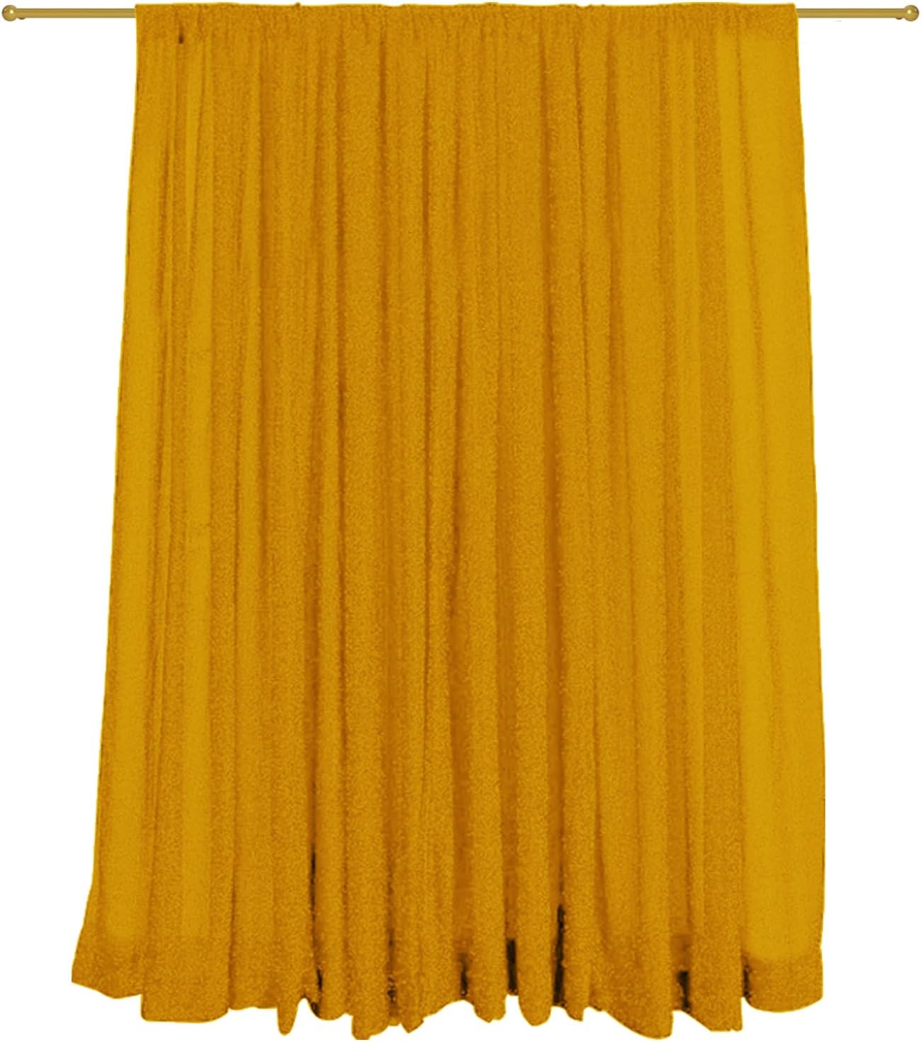 10ft x10ft Gold Metallic Spandex Backdrop Drapes Curtains, 1 Panel Glitter Sheer Photography Background, Stretchy Spandex Fabric for Wedding, Party, Baby Shower, Photo Booth Decor