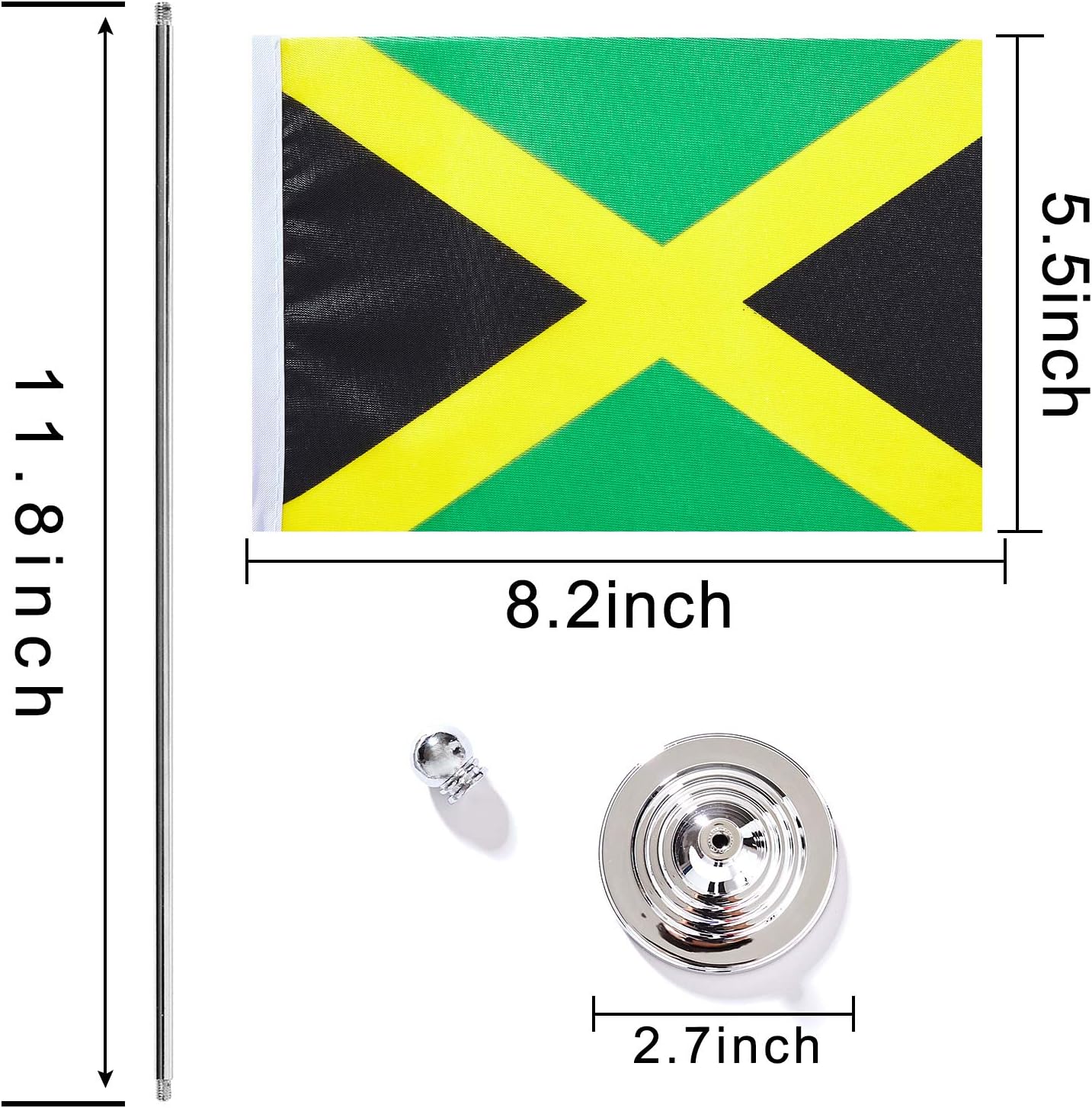 ZXvZYT 2 Pack Jamaica flag Jamaican Table Flag Small Mini Jamaican Desk Flags With Stand Base,International Festival Events Celebration Decorate,Home office Decorations