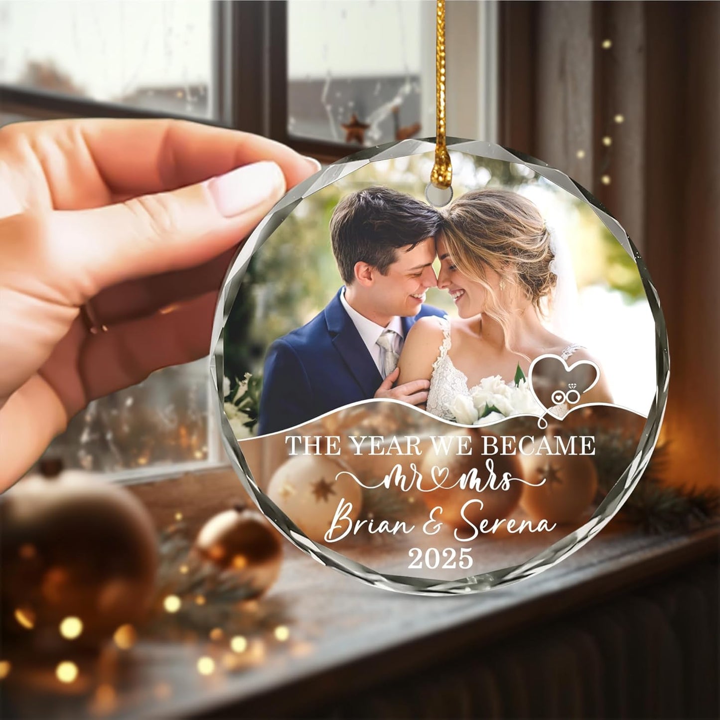 Personalized Our First Christmas As Mr Mrs Christmas Ornament - Wedding Gifts For Couples Married - Mr and Mrs Gifts for Bride Newly Wed - Just Married Decorations Bridal Shower Ornaments
