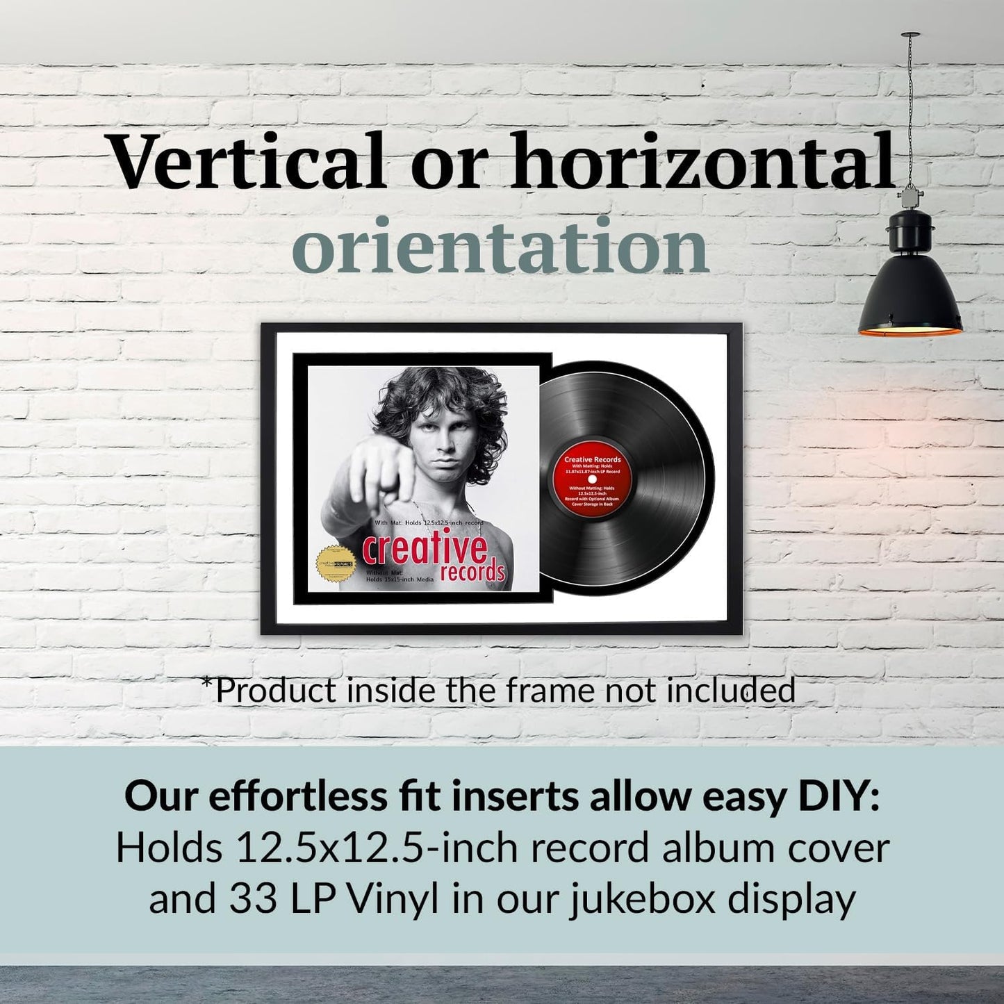 Creative Picture Frames 16" x 24" Jukebox Vinyl Frame Display with Double White-Black Matting, LP Record Album Frame for Wall Decor, White/Black, Pack of 4