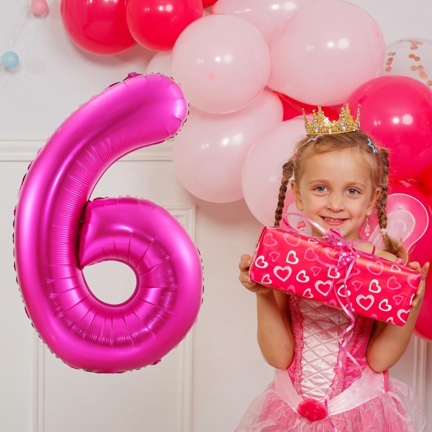 Hot Pink 7 Balloon,40 Inch Number 7 Balloon,7 Birthday Balloon Decorations, Foil Mylar Helium 7 Balloon Number for Birthday Party Decorations