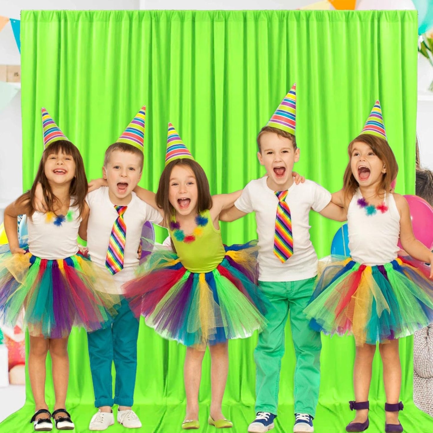 2 Panels Fruit Green Backdrop Curtain, 10 x 7 Feet Background Curtains for Parties, Weddings, Baby Showers, Bachelorette Halloween, Christmas Birthday Party Photoshoot Backdrop Curtains Decorations