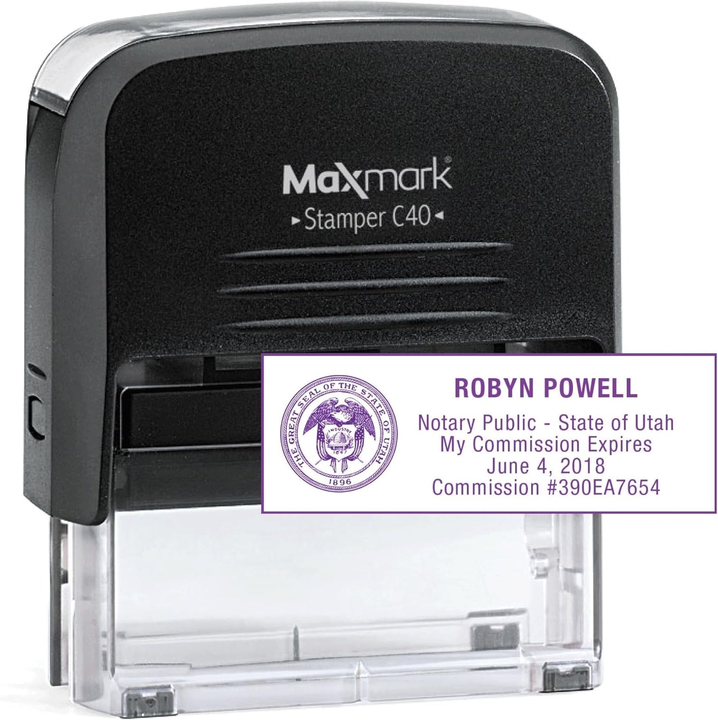 MaxMark Notary Stamp for State of Utah- Self Inking Stamp
