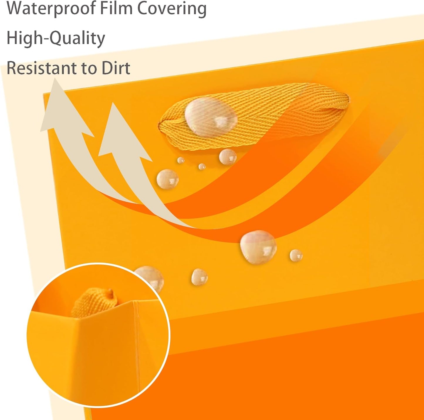 Orange Paper Gift Bag 4 in Paper Box Small Square Bottom Kraft Paper Bags with Handles for Wedding Baby Shower Birthday Party (Orange, 4 x 4 x 4 in, 10 CT)