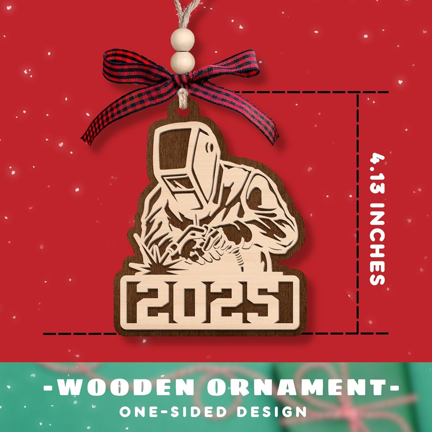 Pawzity Welder Ornaments - Welder Christmas Ornament - Gifts for Welders, Welders Gifts for Men - Metal Worker Mechanic Welding Ornaments for Christmas Tree - Wood Hanging Ornament 2025